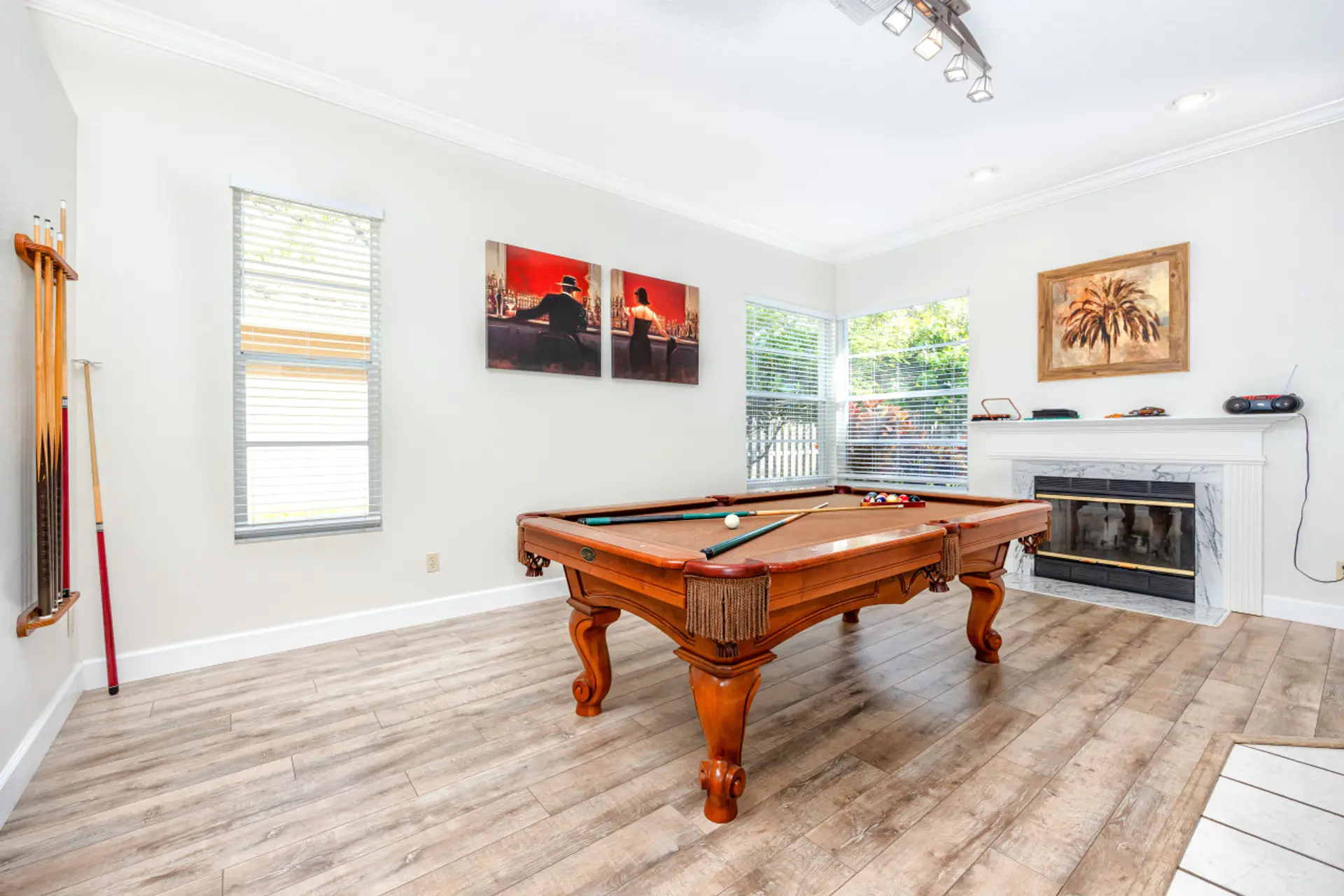 Family area with pool table