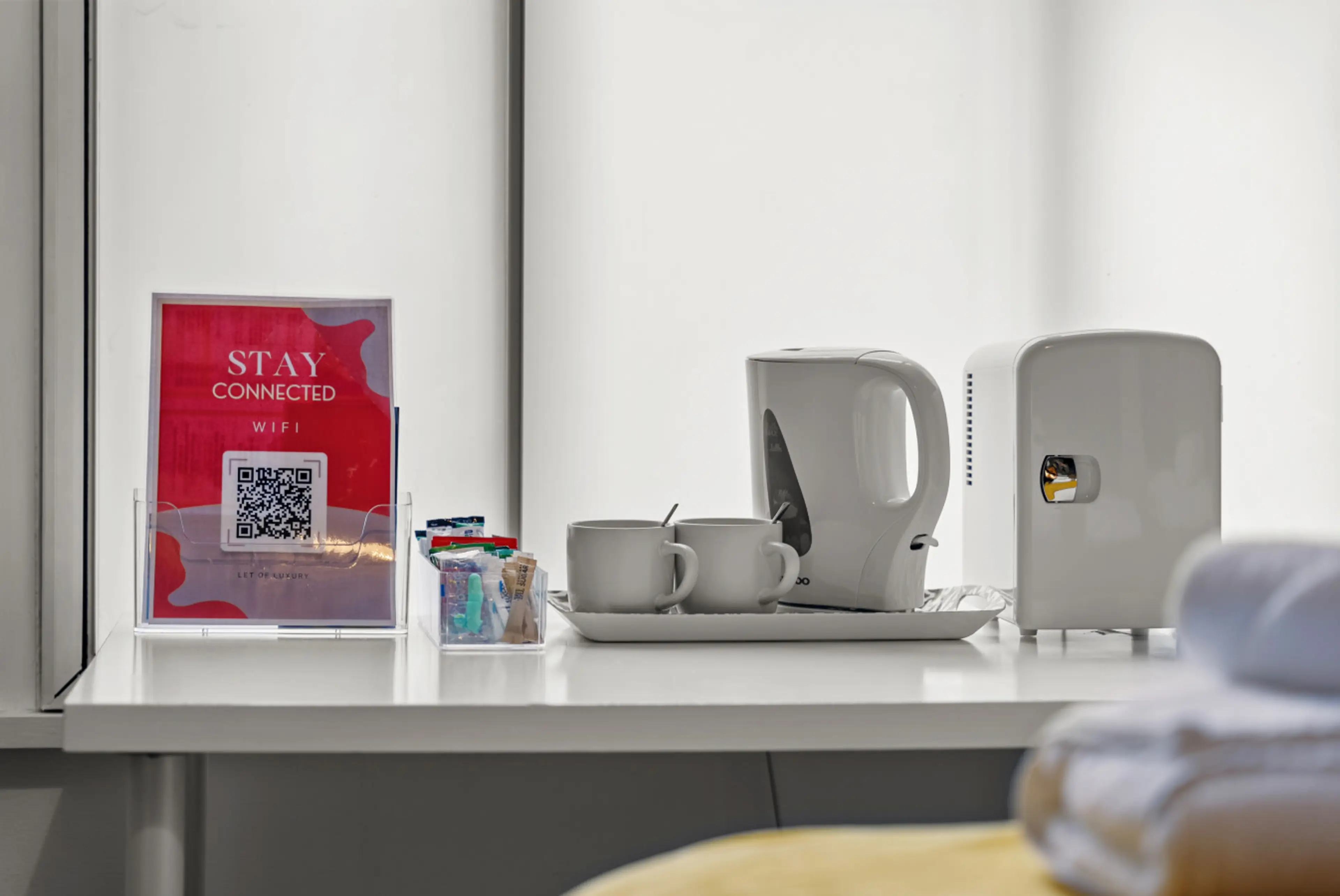 Enjoy a warm drink and start your stay feeling relaxed and at home.