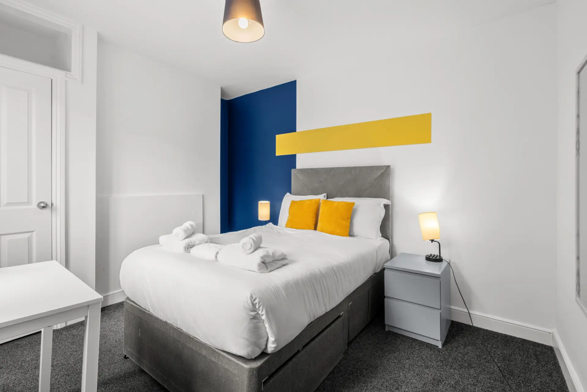 Room 3 – 1st Floor Bed - Comfortable bed setup prepared with fresh linens to ensure a peaceful night’s sleep.