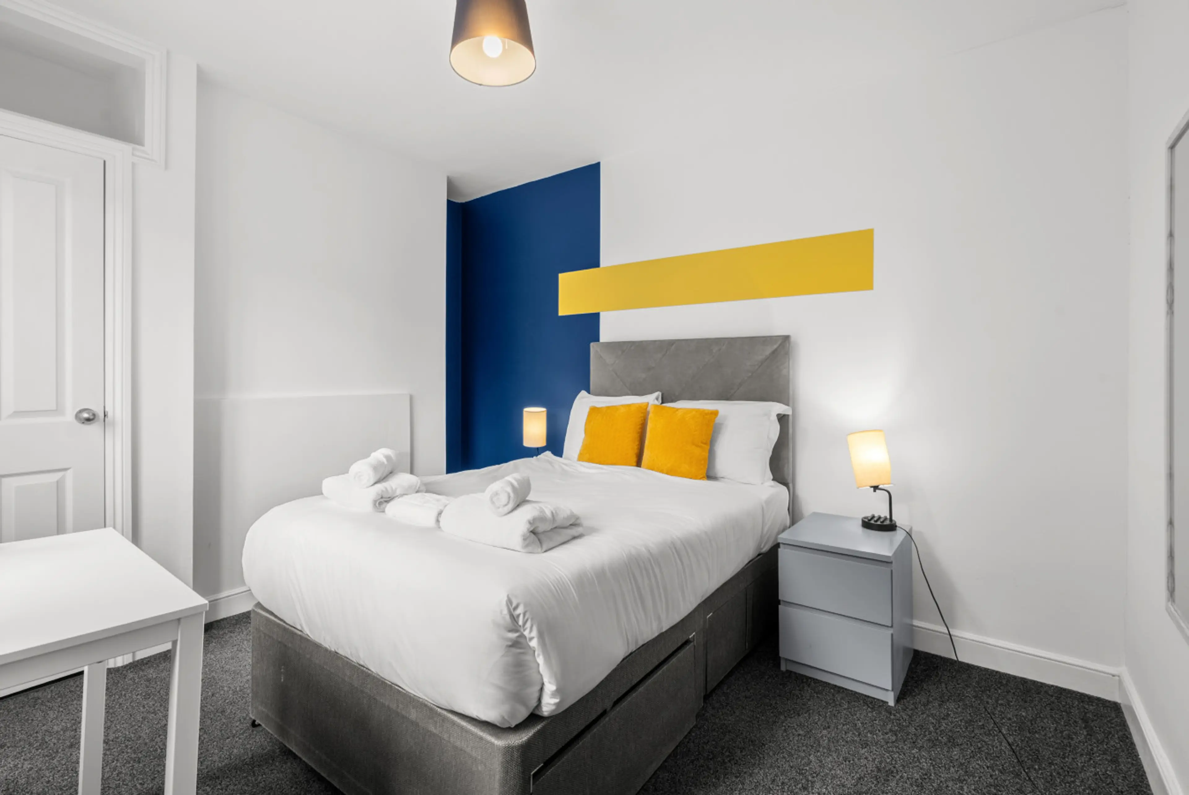 Room 3 – 1st Floor Bed - Comfortable bed setup prepared with fresh linens to ensure a peaceful night’s sleep.