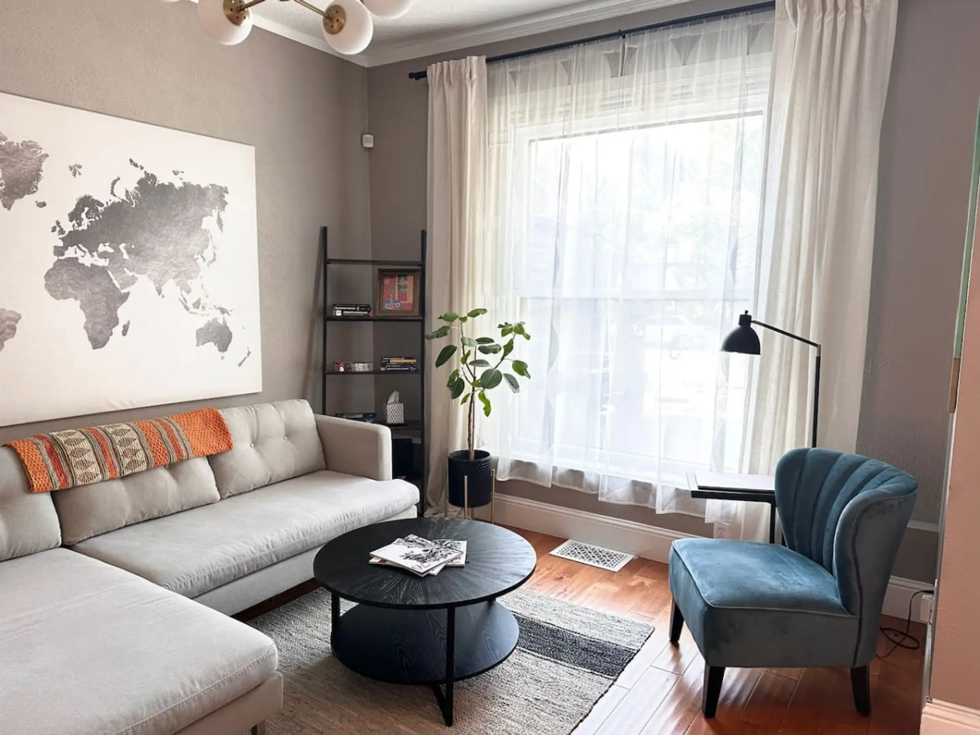 Relax and unwind in this comfy living  room and enjoy endless entertainment.