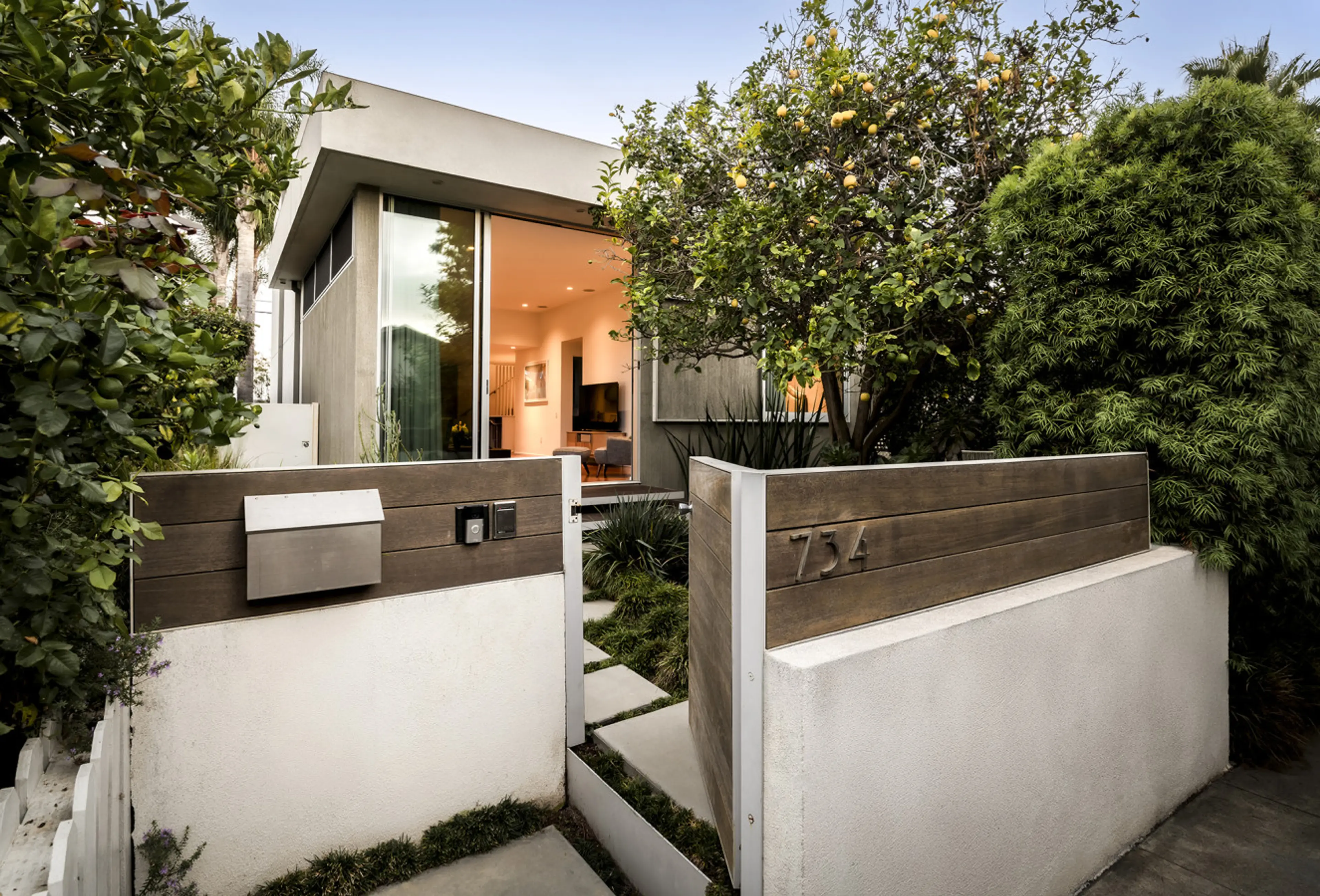 Glimpse of the home’s inviting and cozy facade