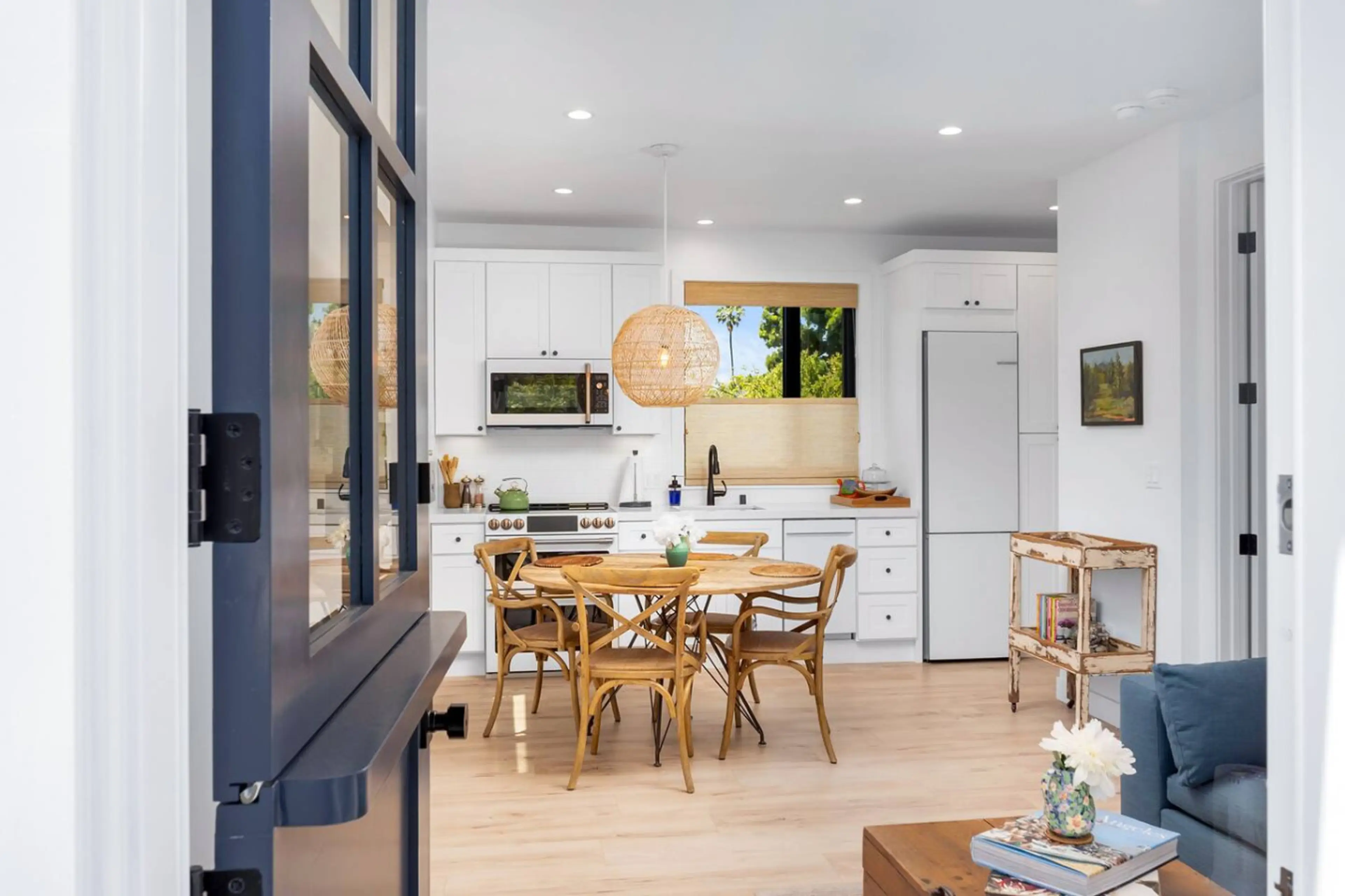 Clean, open dining area that blends seamlessly into the living and kitchen spaces