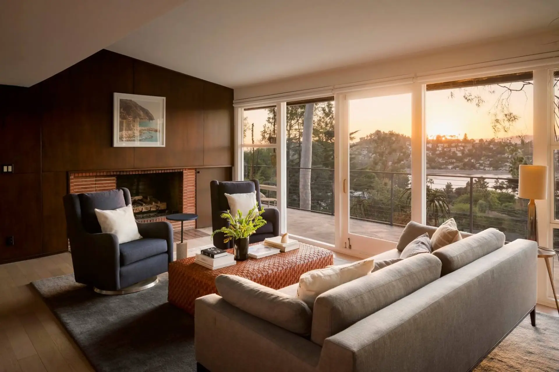 Relax in an immaculate, light-filled space framing views of the reservoir and hills