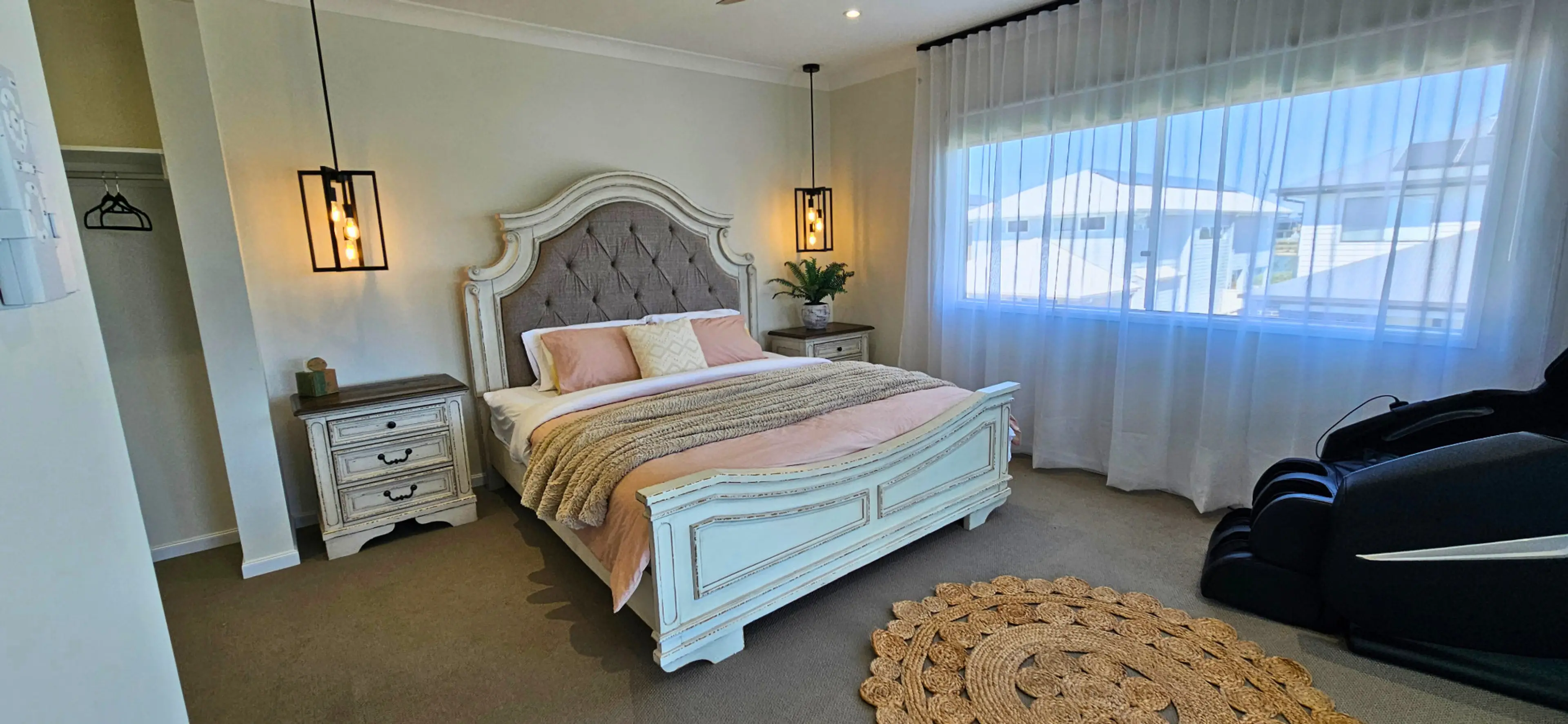 Relaxing Bedroom Featuring a Massage Couch for Your Comfort