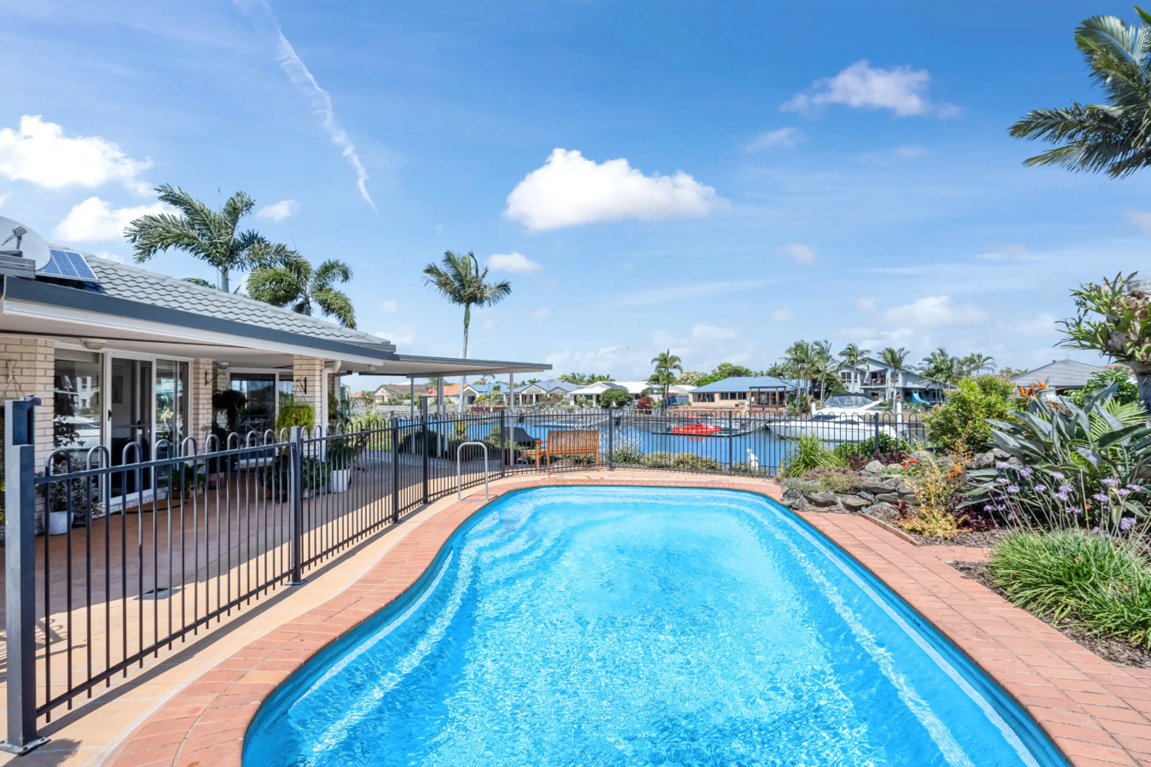 Fun for the whole family with an all year round solar heated pool.