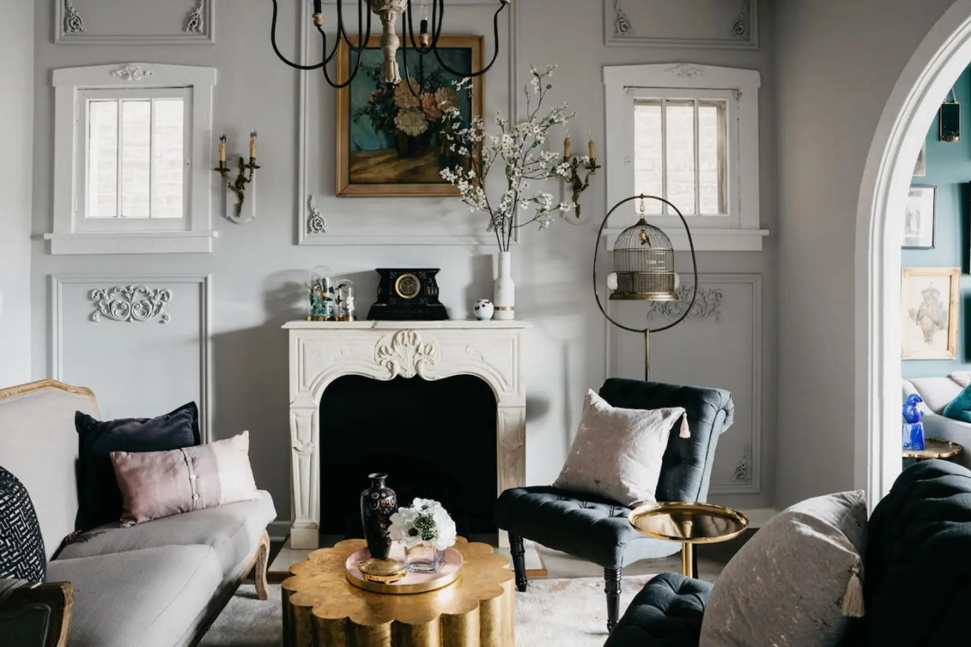 Charming light filled living area.