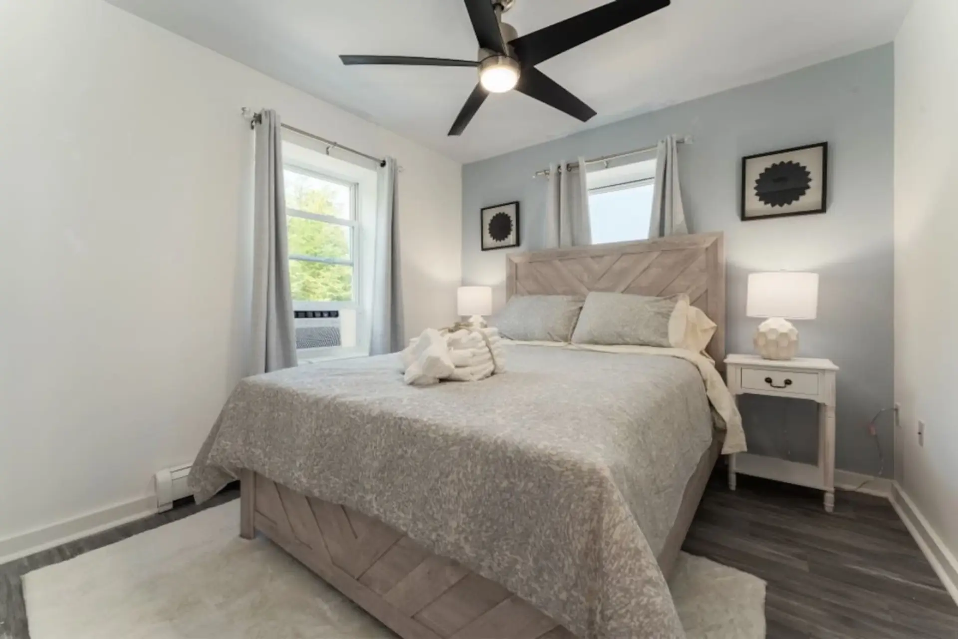 Queen sized bed