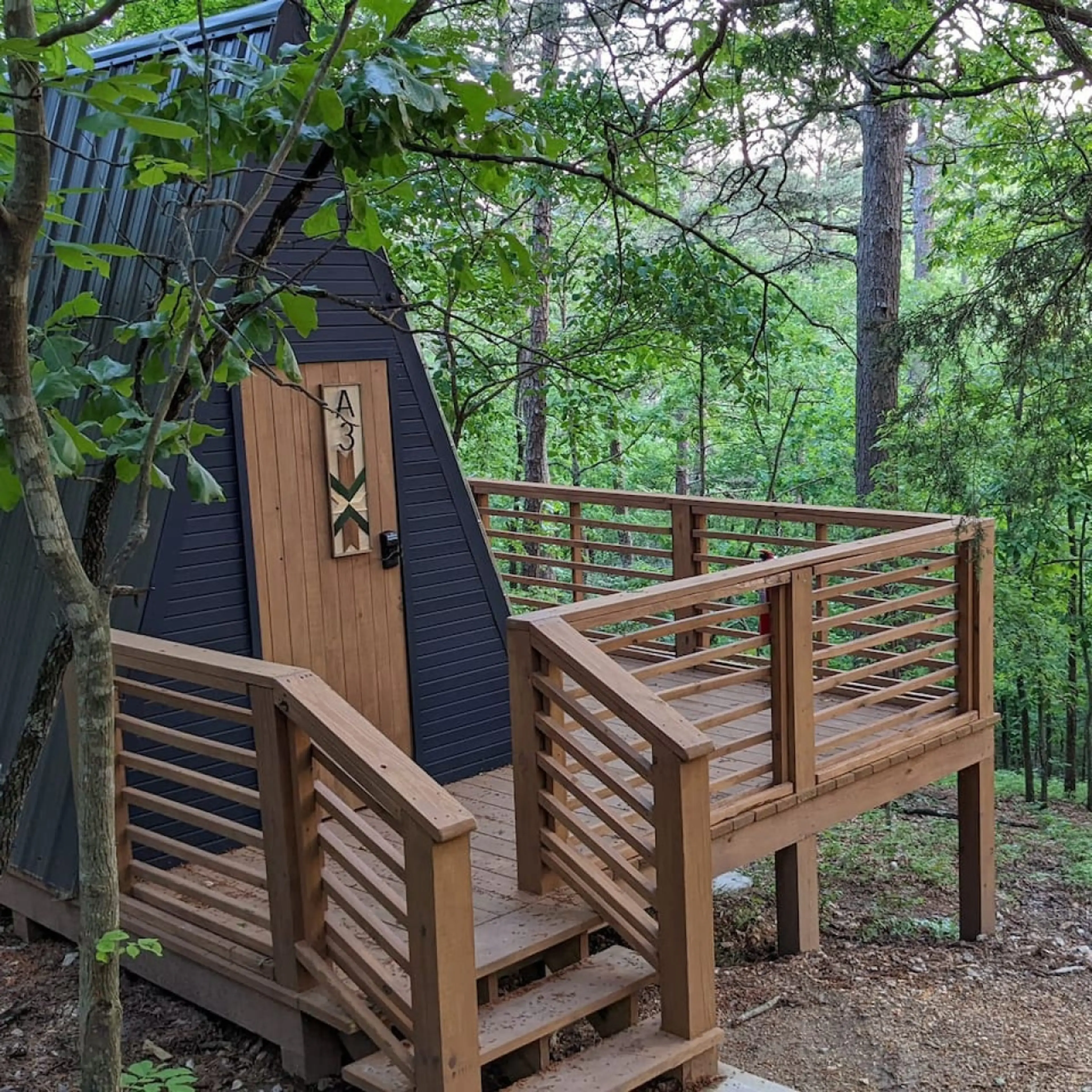 Located just off the trail and surrounded by woods