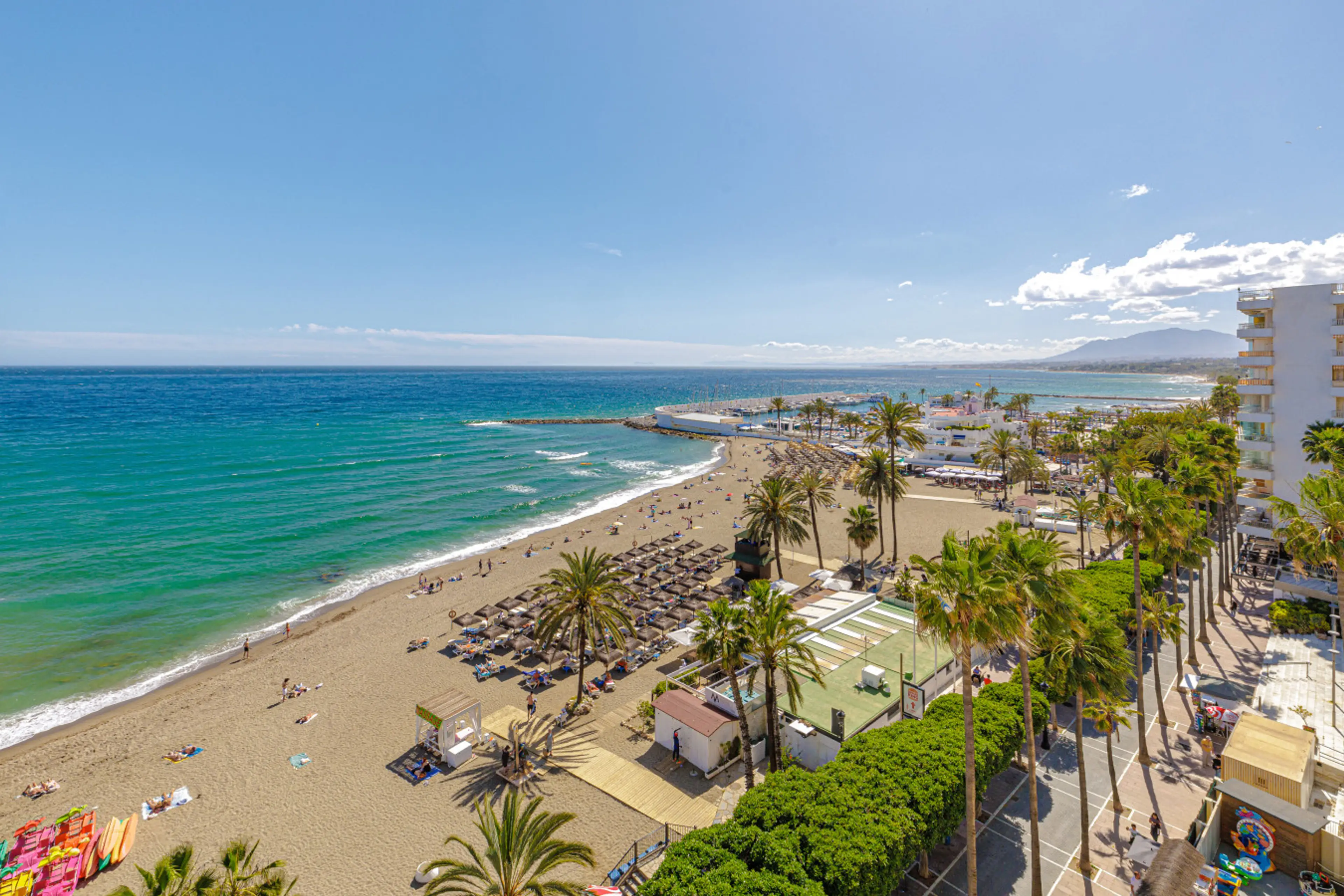 Panoramic Sea View from your private Marbella beachfront balcony.