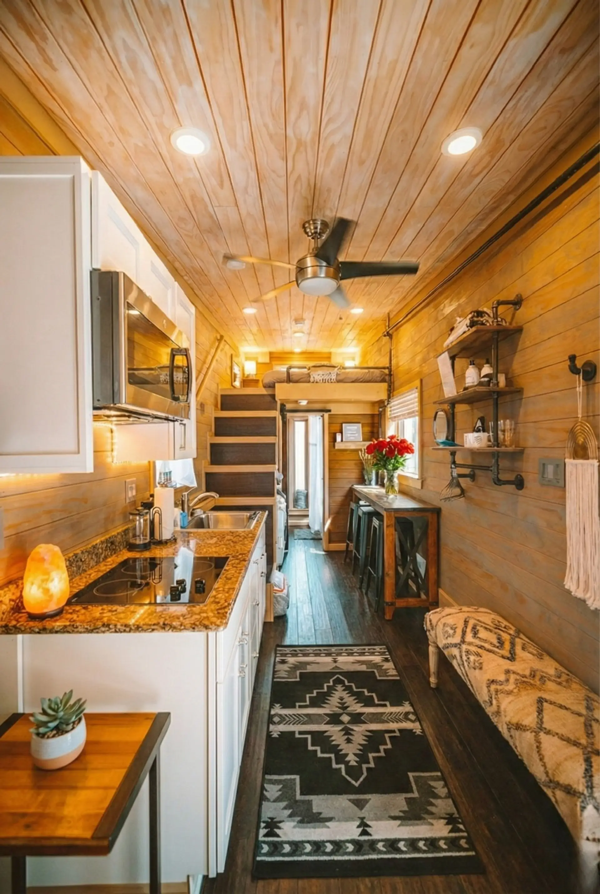 Bright, modern, and cozy.