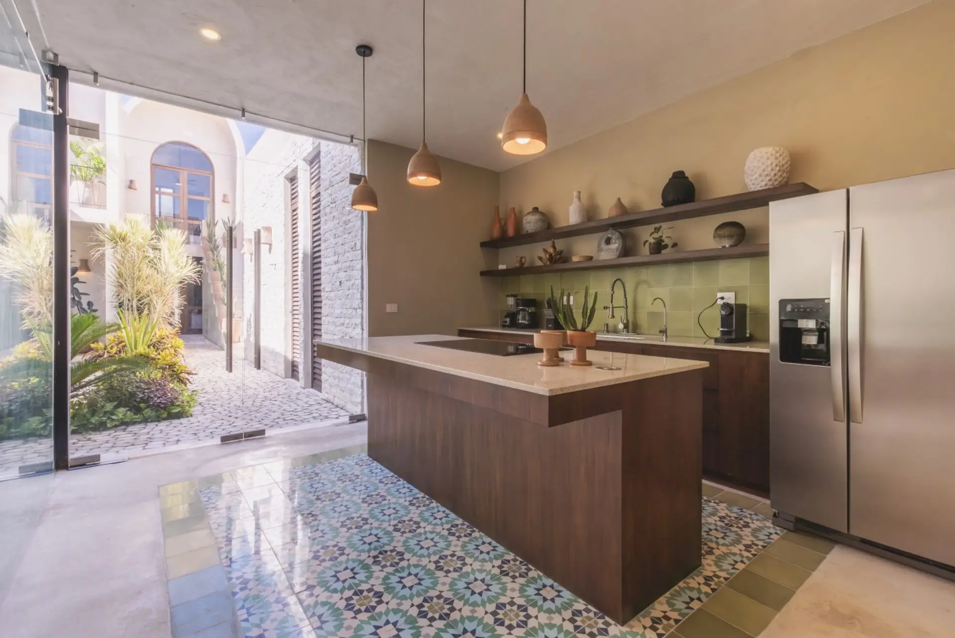 GOURMET KITCHEN: Cook up magic with stunning views and vibrant Mexican tiles!