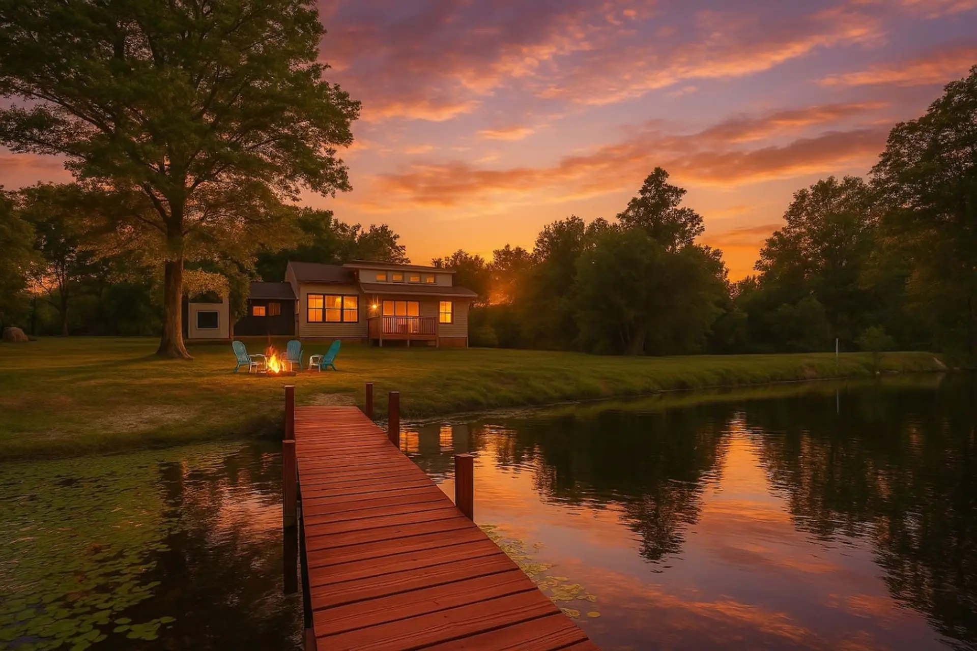 Garden| Dock | Campfire | Pond