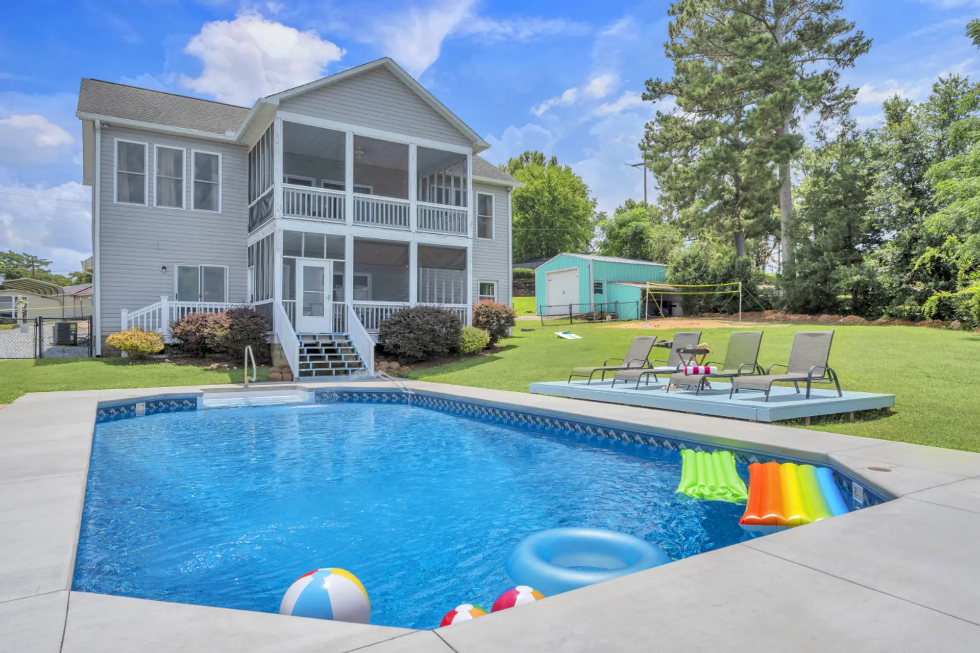 Private Pool | Water Features | Lakefront Lounge Deck