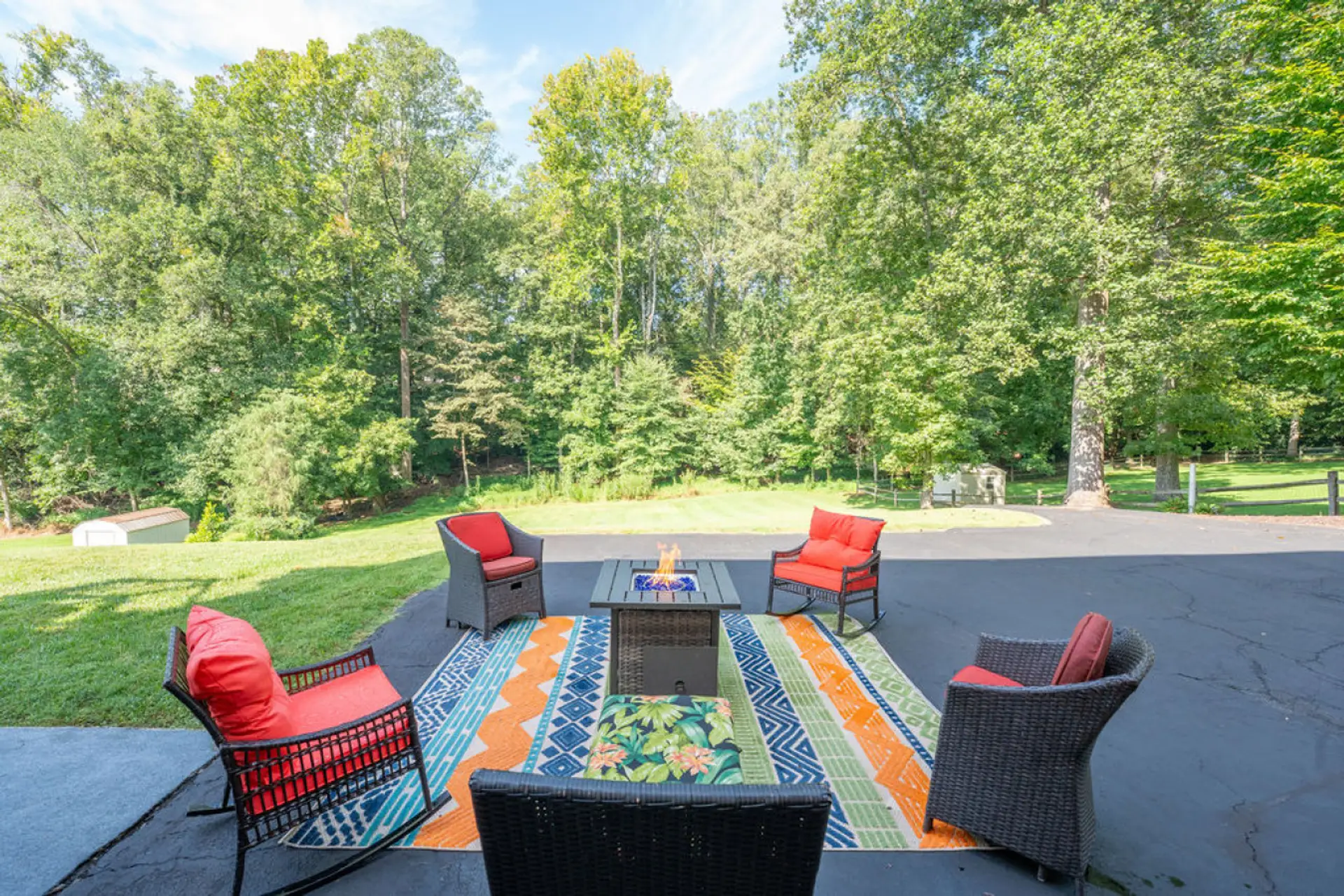 Patio Lounge | Fire Pit | Cozy Seating with Woodland Views