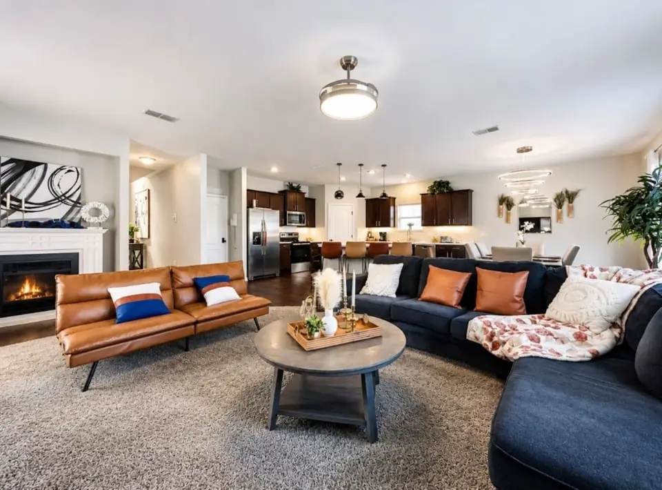 Living room and kitchen at Jax Beach Haven