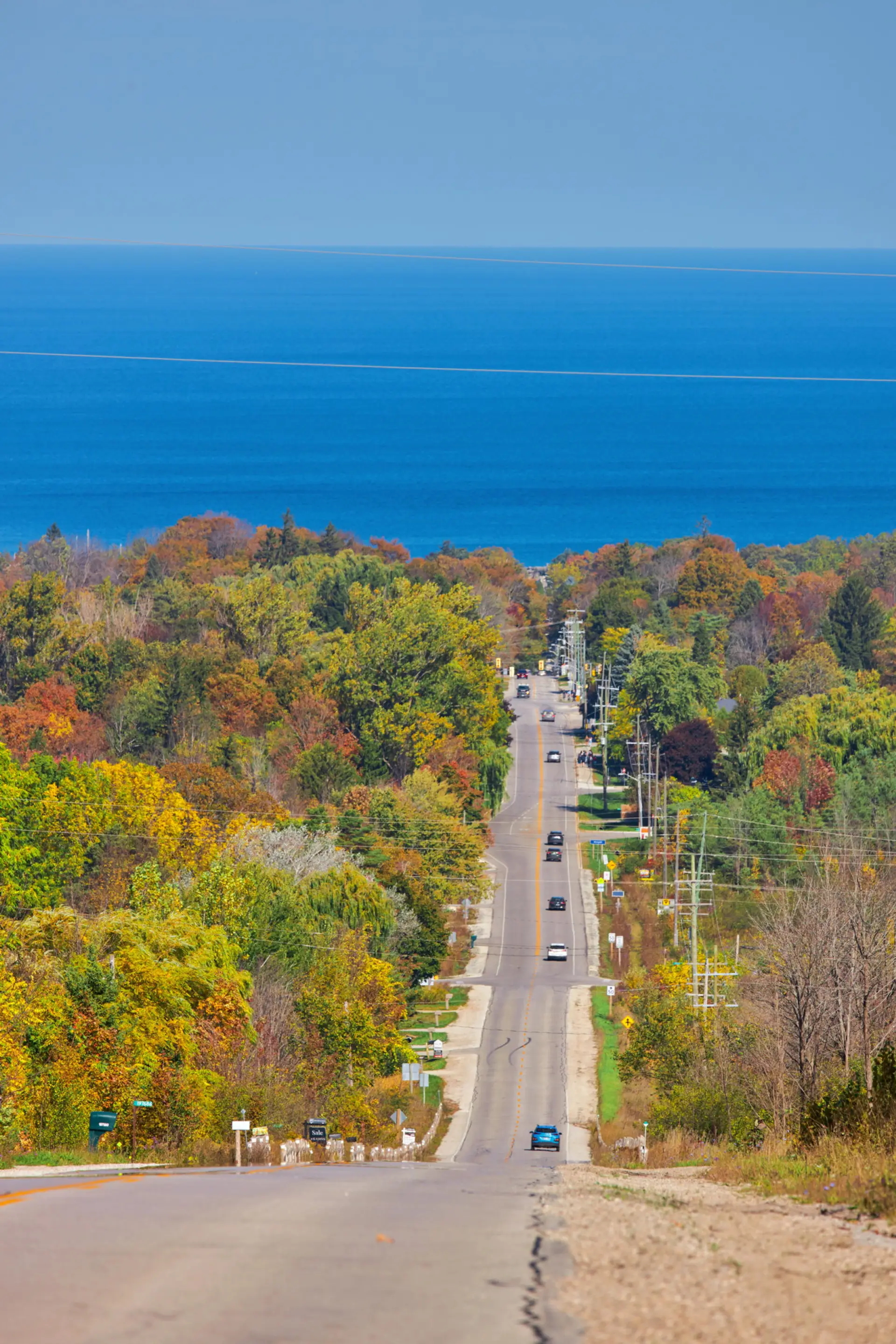 Glorious shot of Meaford in the fall with Georgian Bay in the background!