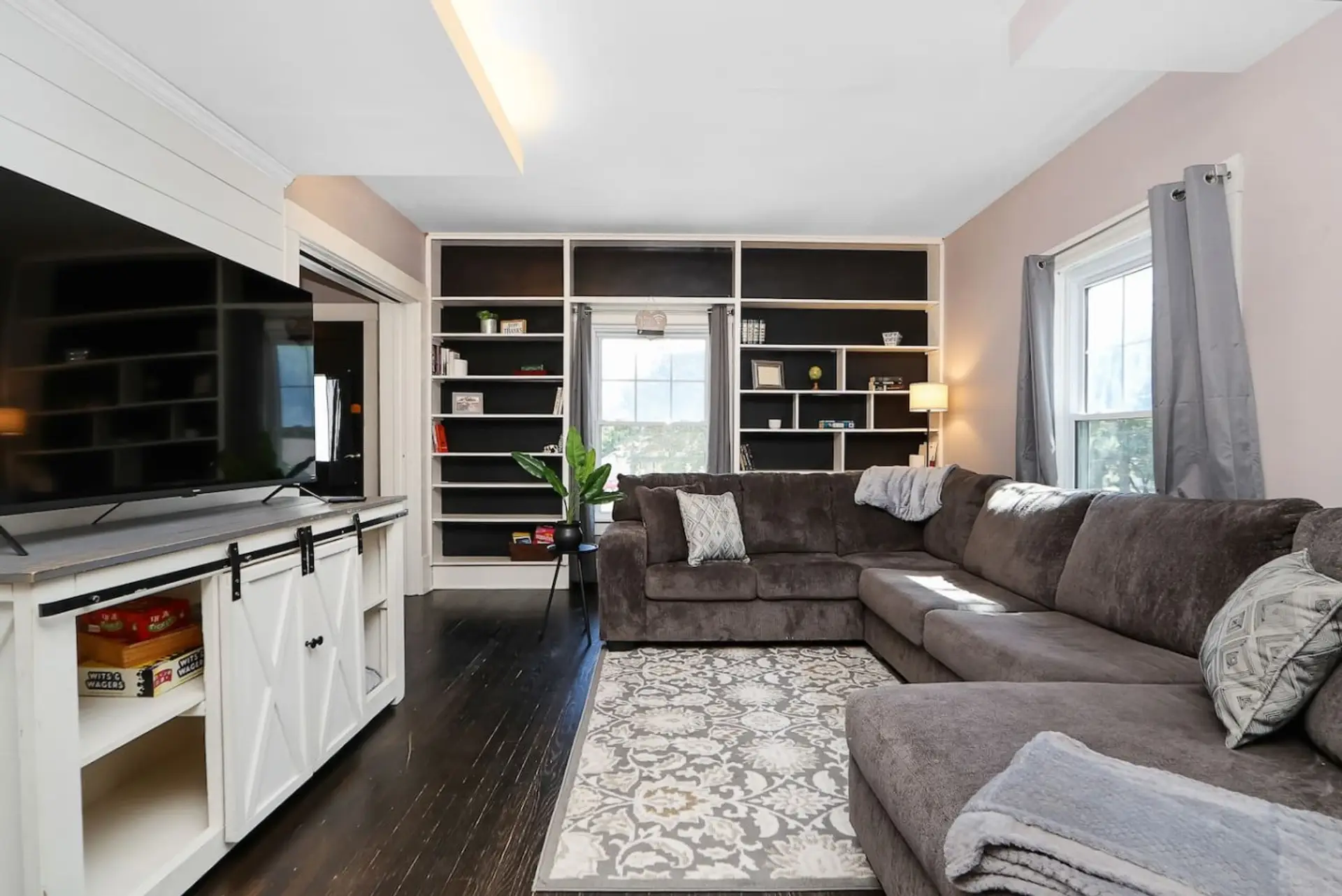 Living room with smart TV