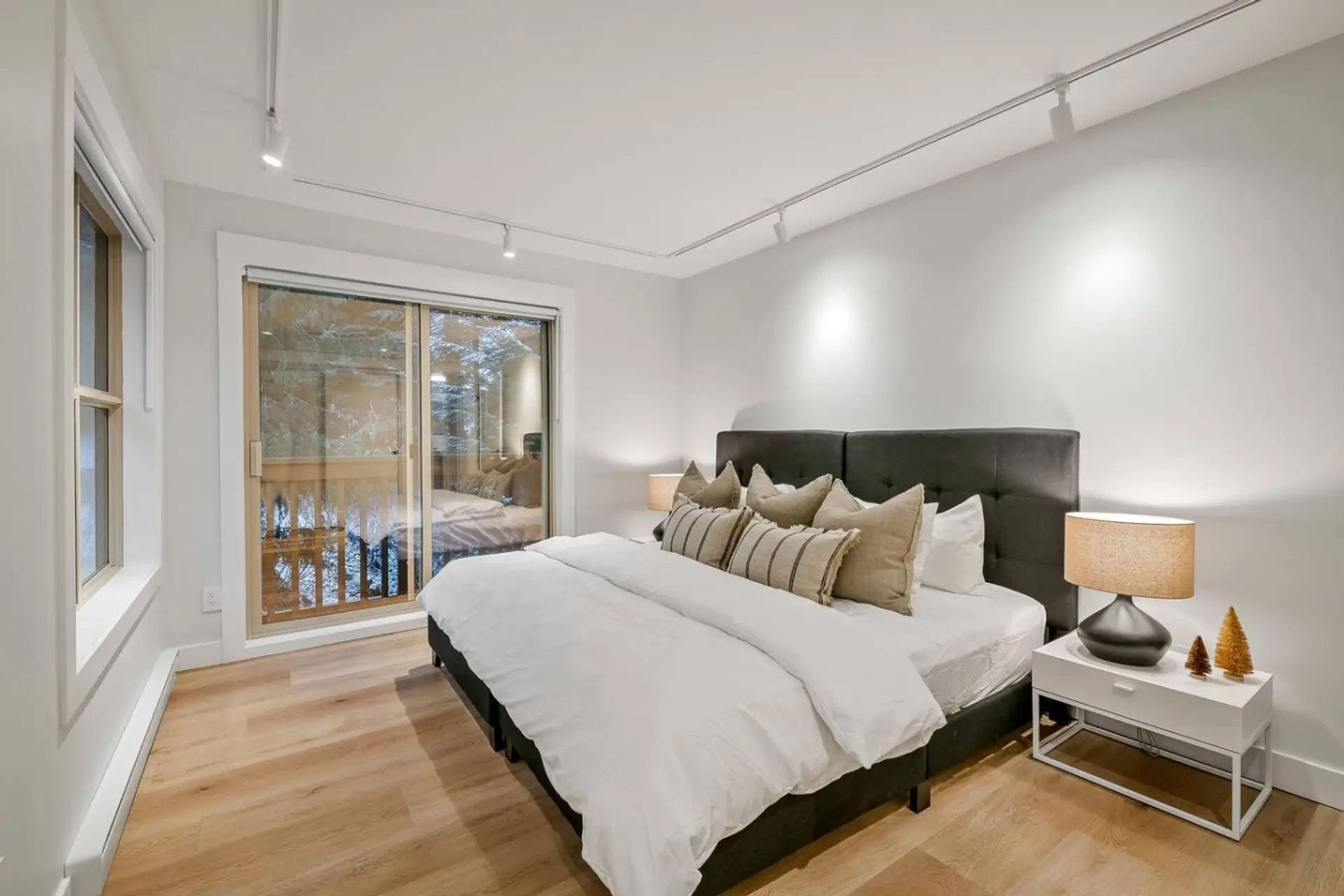 Master bedroom with a King size bed.