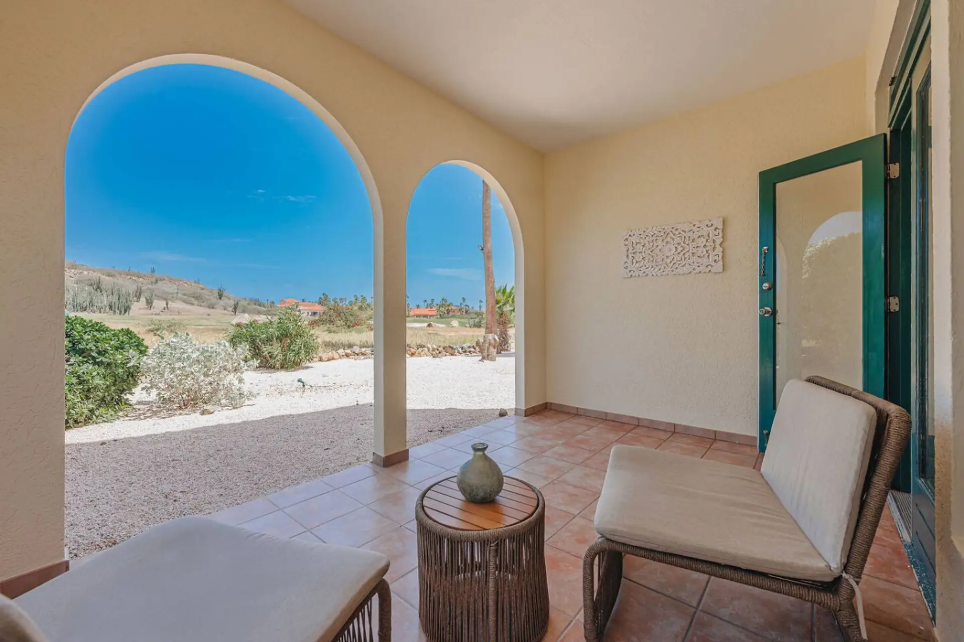 Relax on a charming terrace with scenic views, cozy seating, and peaceful surroundings perfect for quiet mornings or sunset unwinding.