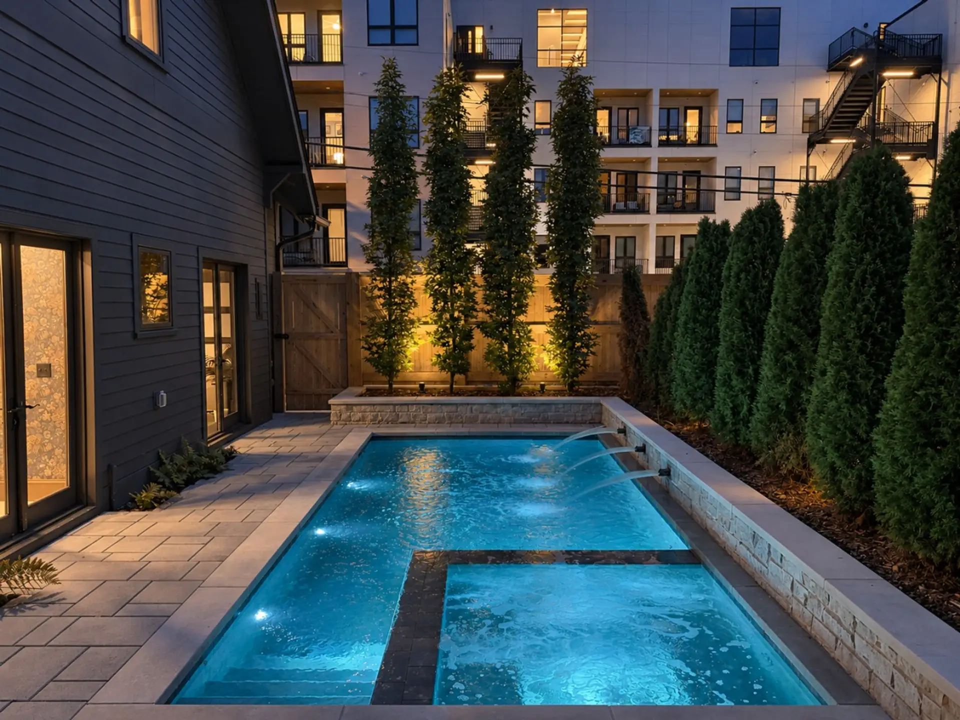 01 - Pool and Spa with Lounge Chairs