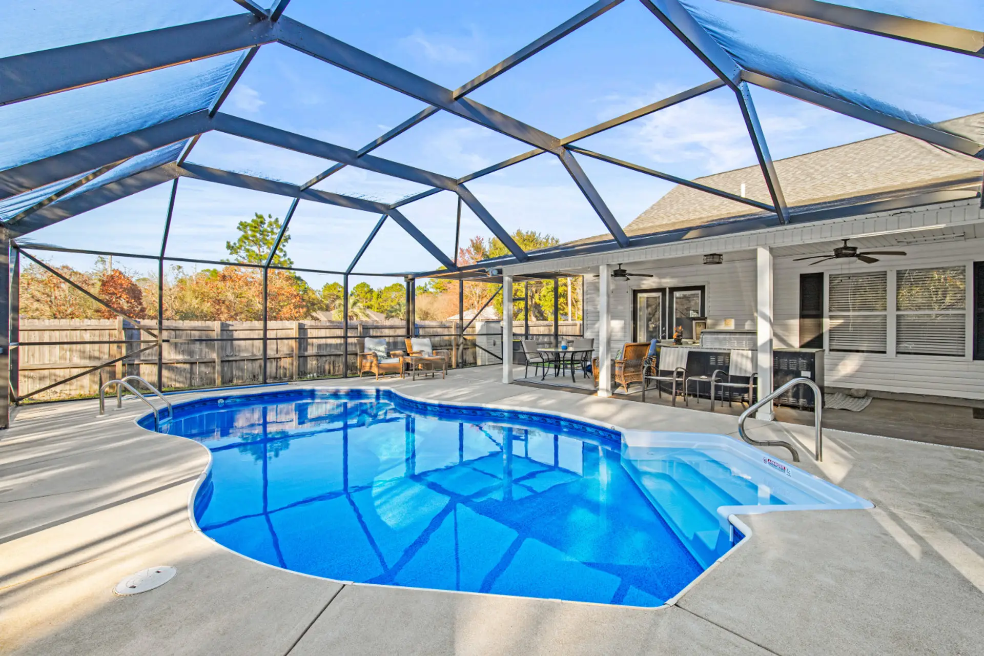 Beautifully Screened Pool Area & Chef's Outdoor Kitchen