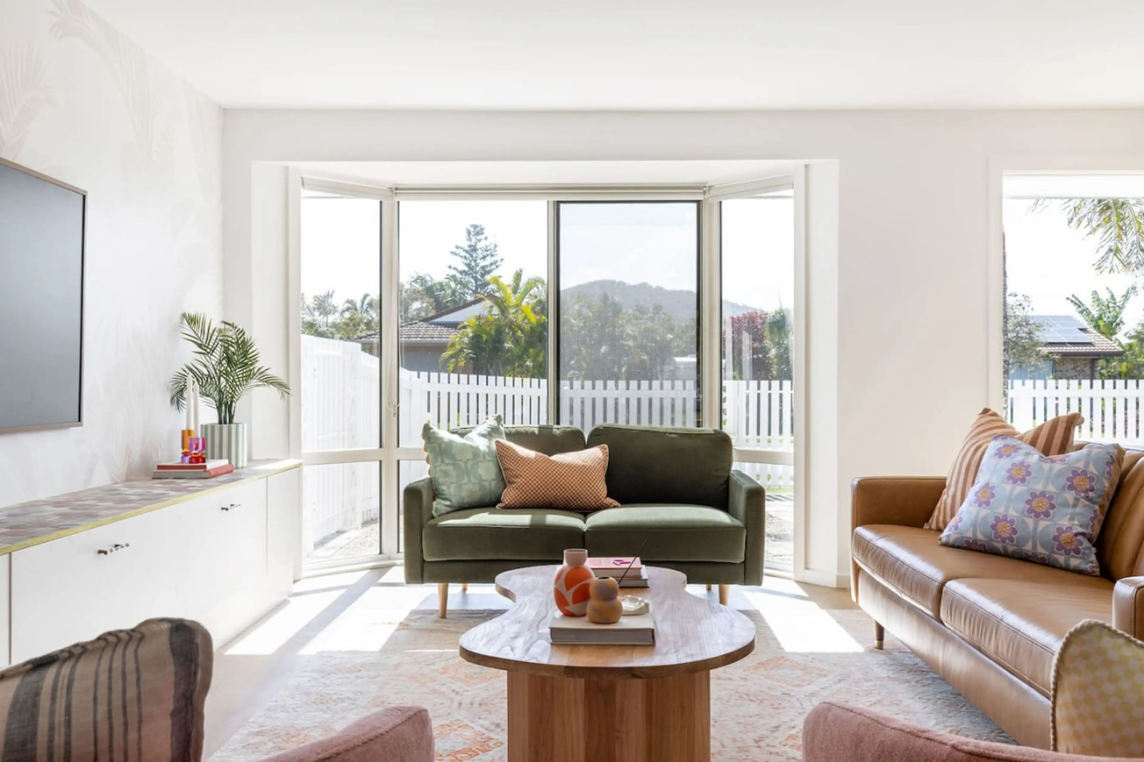 Bay window view to the cactus garden.