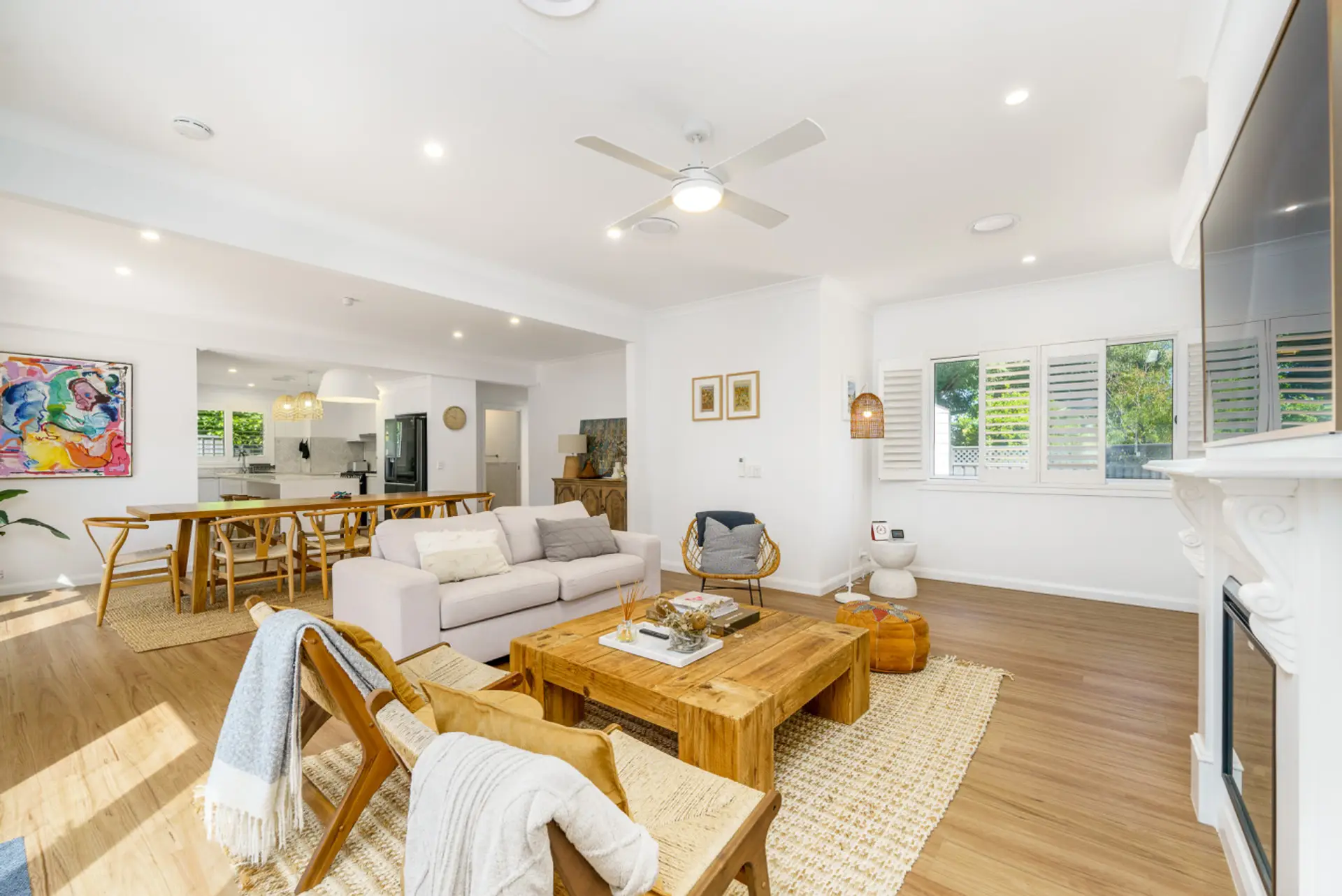Spacious, contemporary and welcoming open-concept living area.
