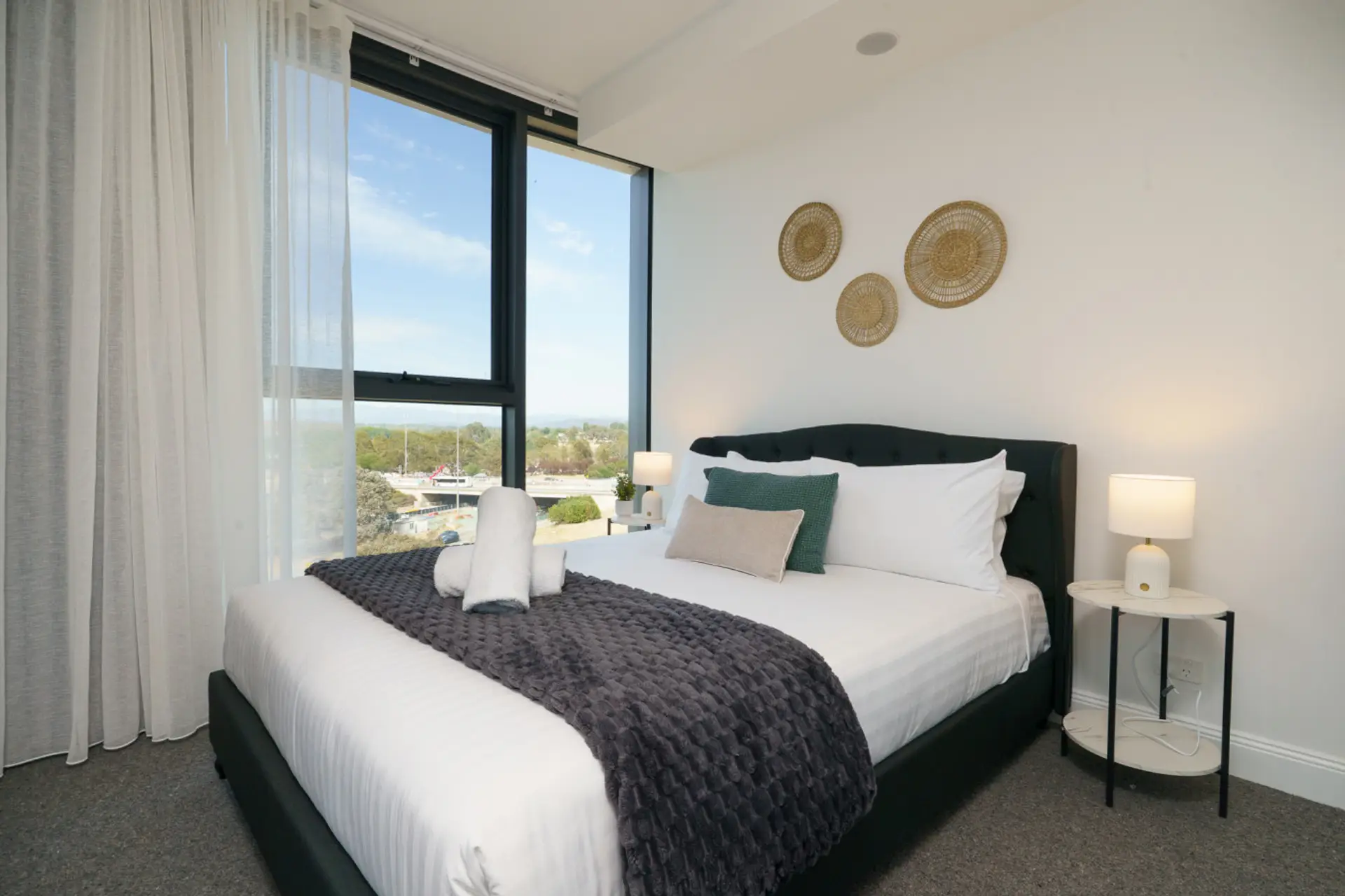 Wake up to morning sun and enjoy the tranquil ambience into this peaceful bedroom, thoughtfully styled with comfort in mind.