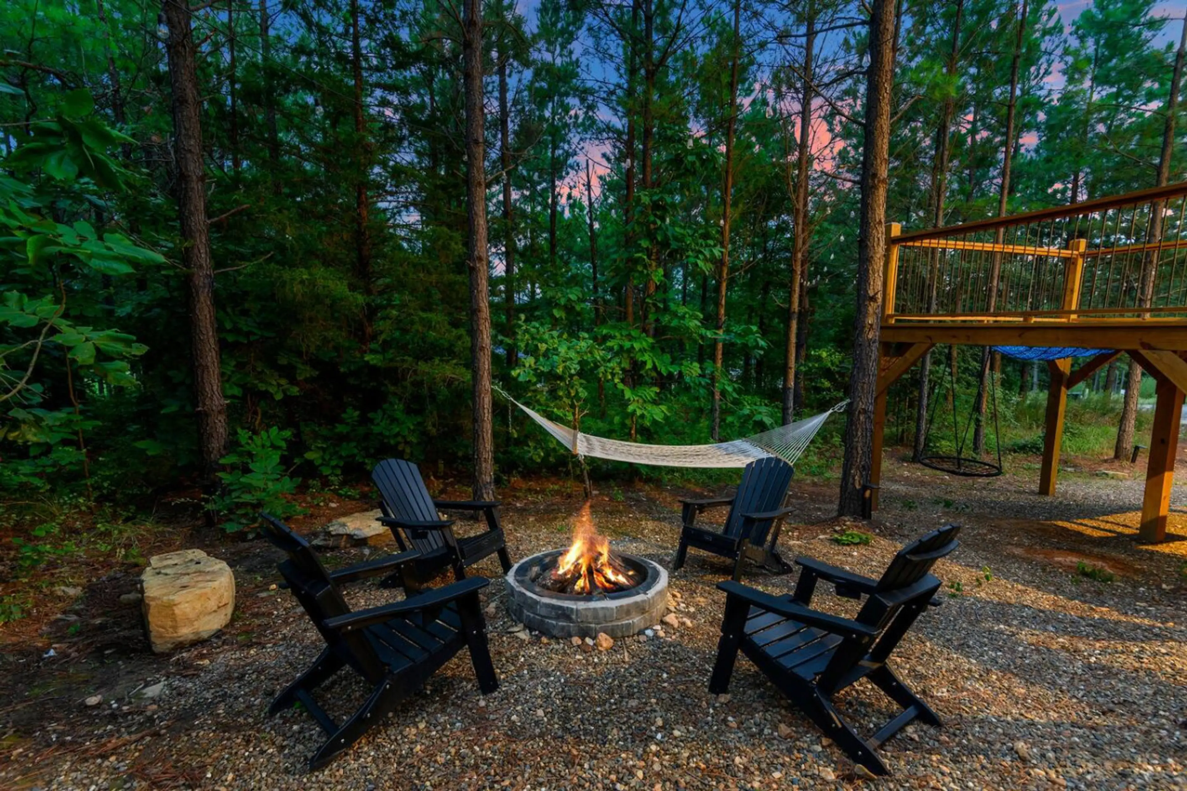surround yourself with nature, good times and s'mores of course!