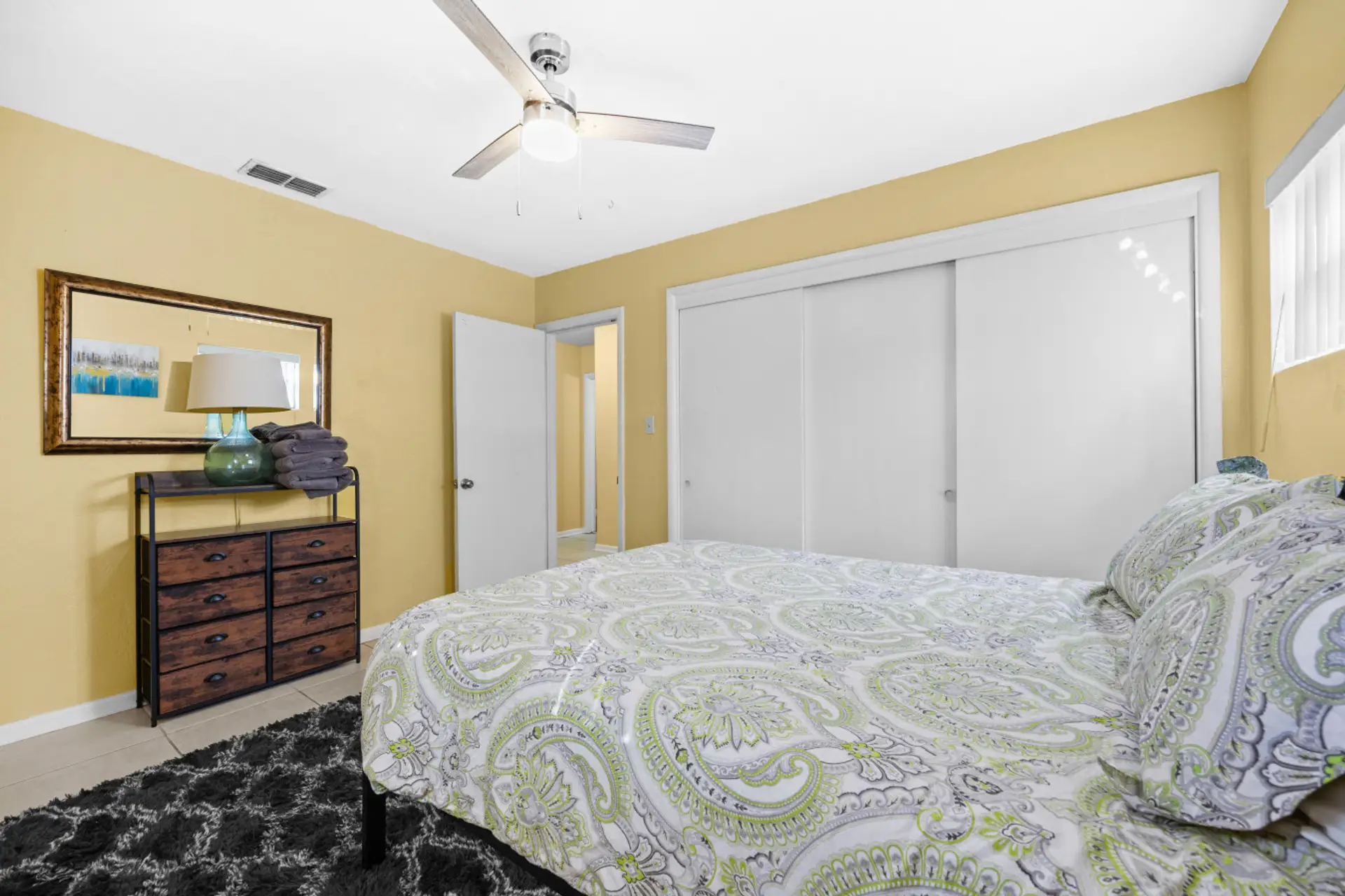 King bedroom with plenty of storage