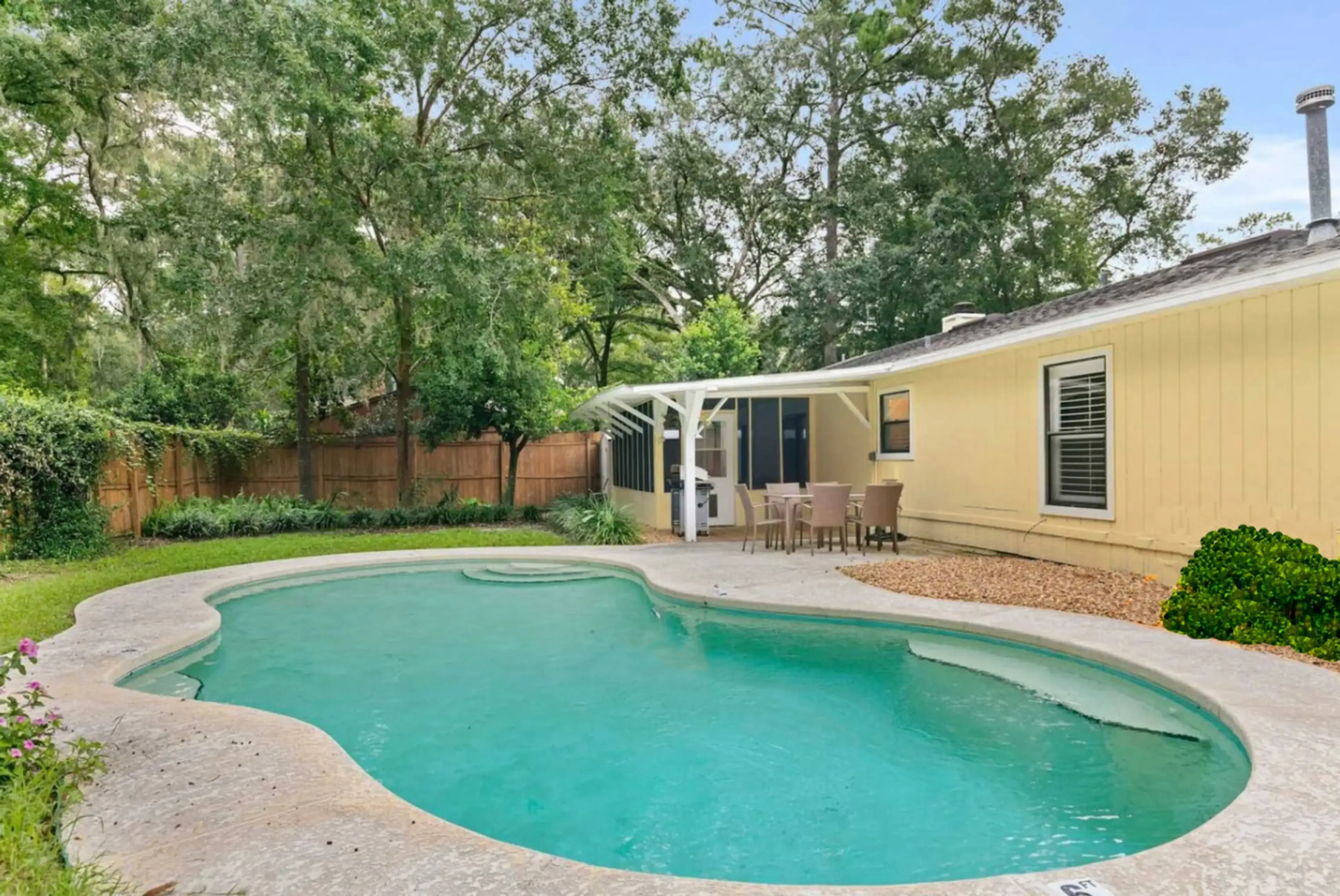Swimming Pool with fenced backyard