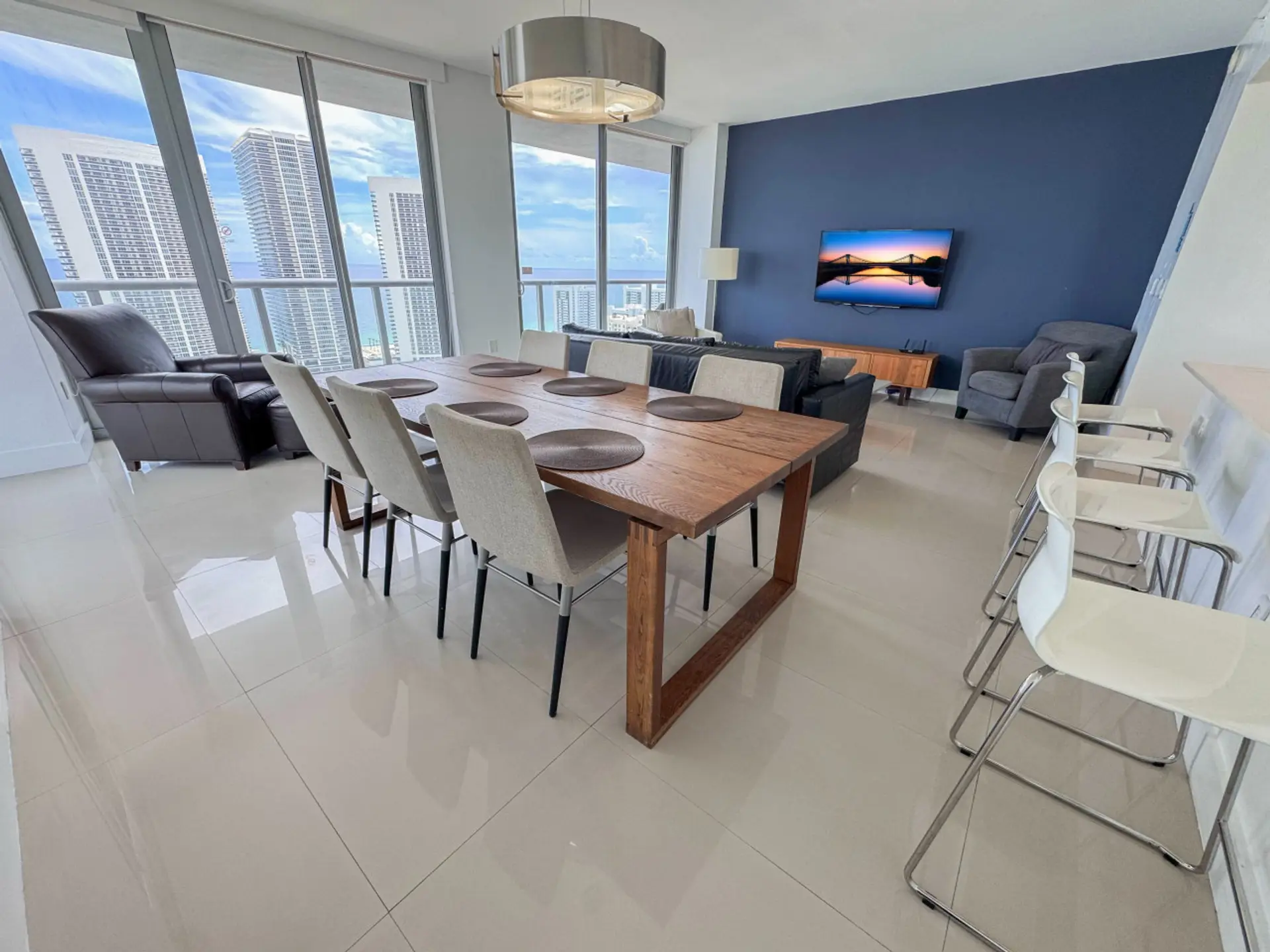 Dining Area connect to  a living room and kitchen