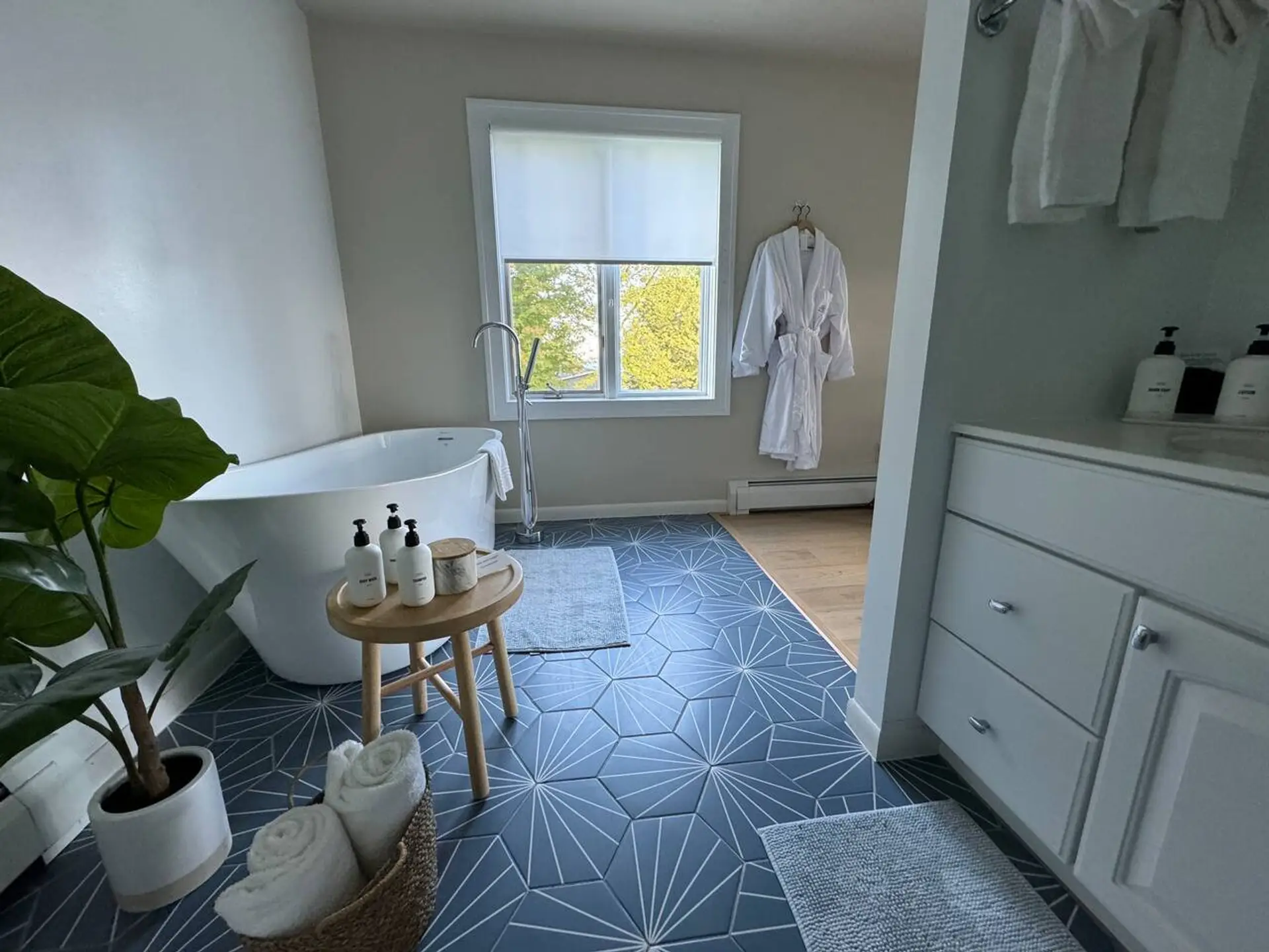 Spa Like Bathroom with Deep Soaking Tub