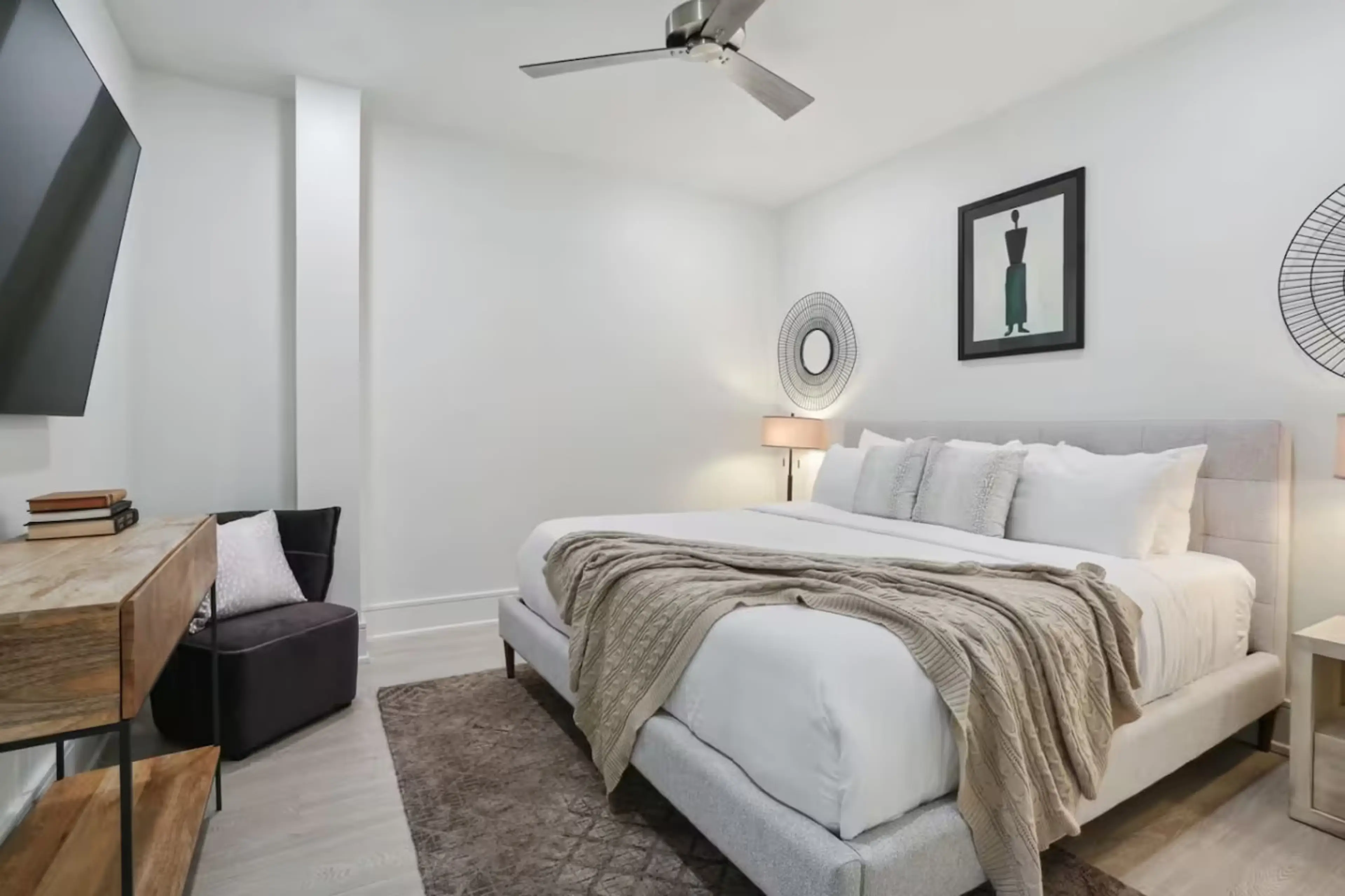 Bedroom with Comfortable King Size Bed + Premium Bedding