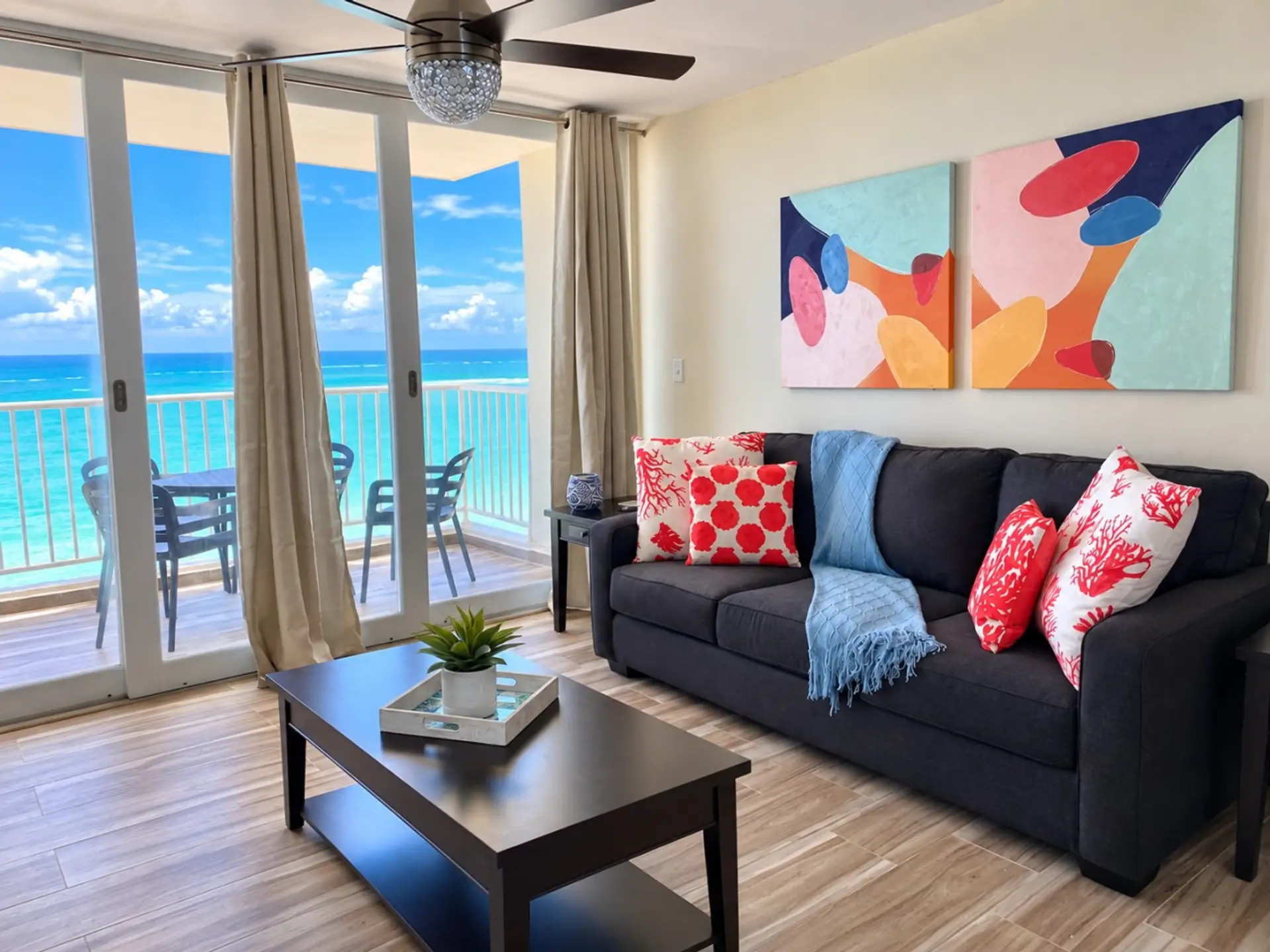 Coastal Living Room with Ocean View