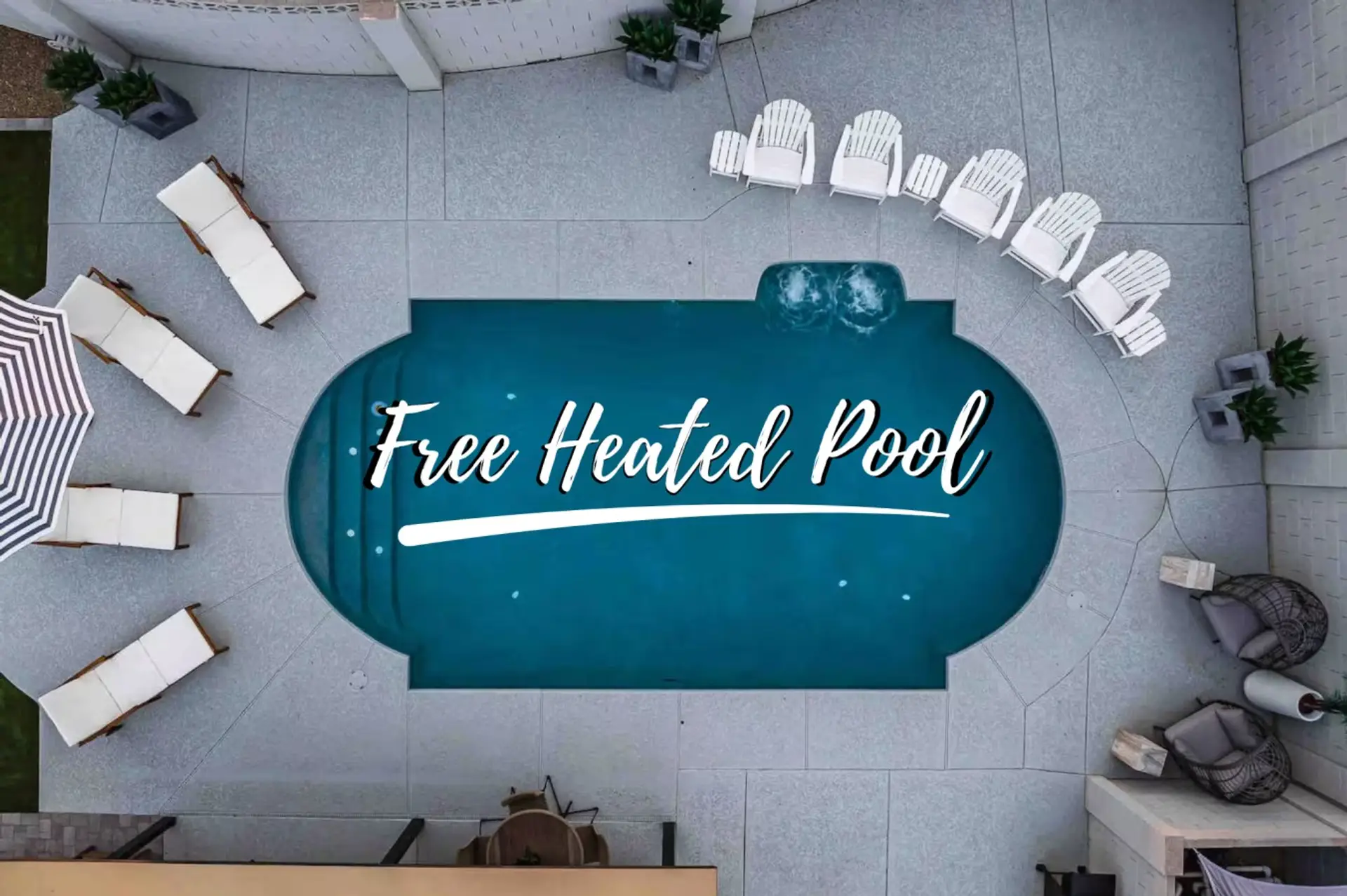 Free Heated Pool with Seating for 10 +