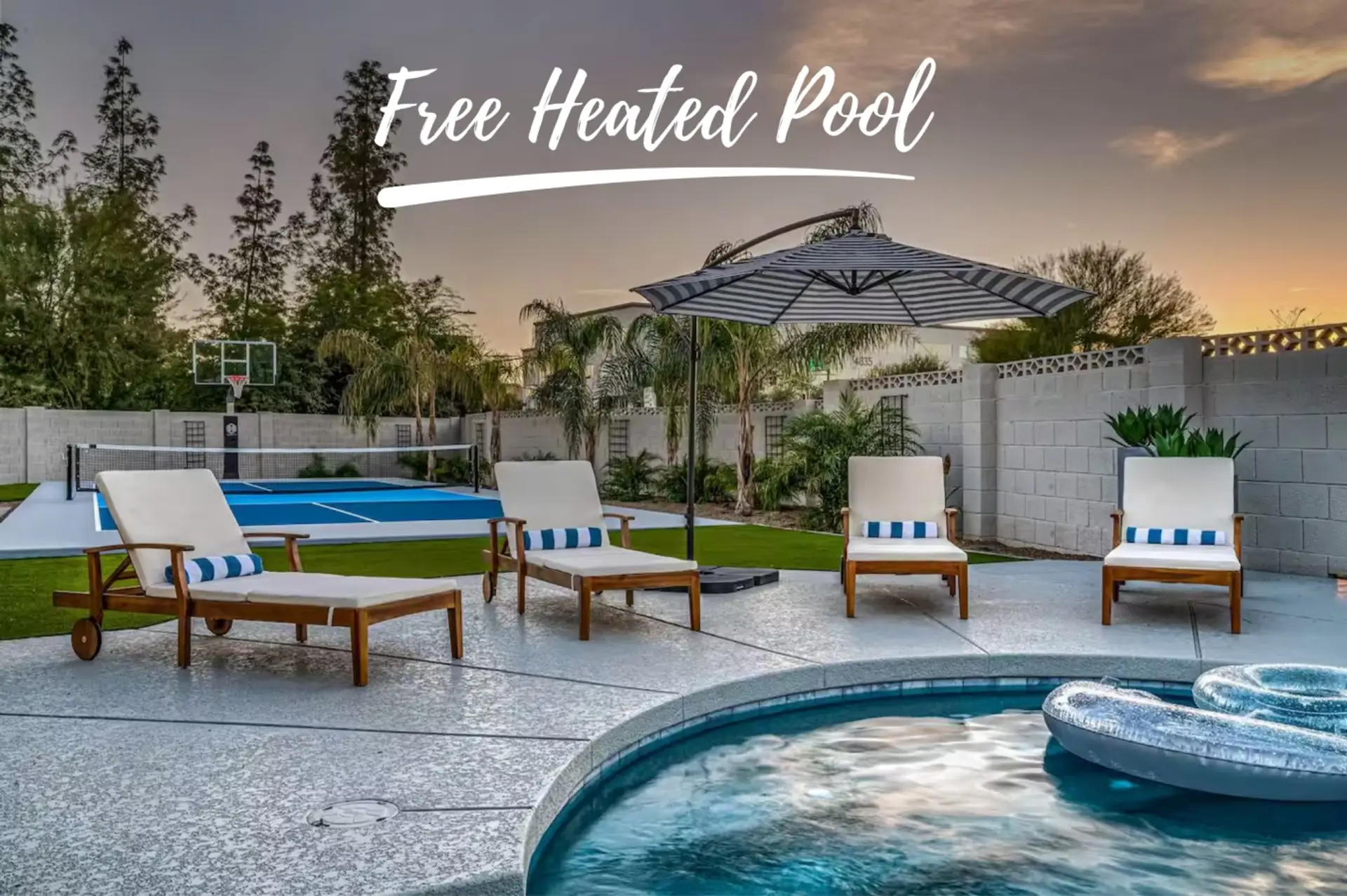 Free Heated Pool and Full Sized Sport Court
