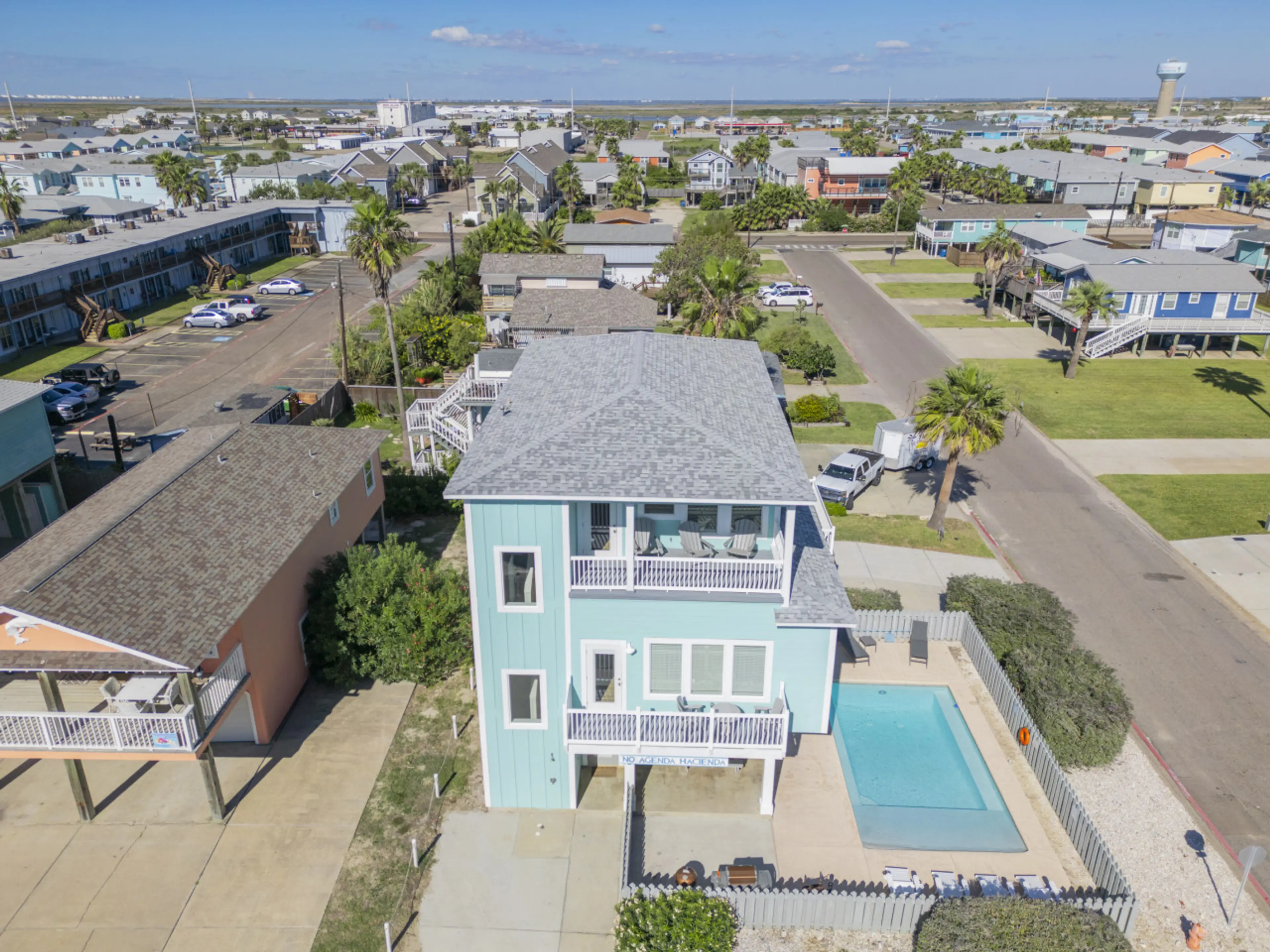 Coastal escape surrounded by colorful seaside homes and sunshine