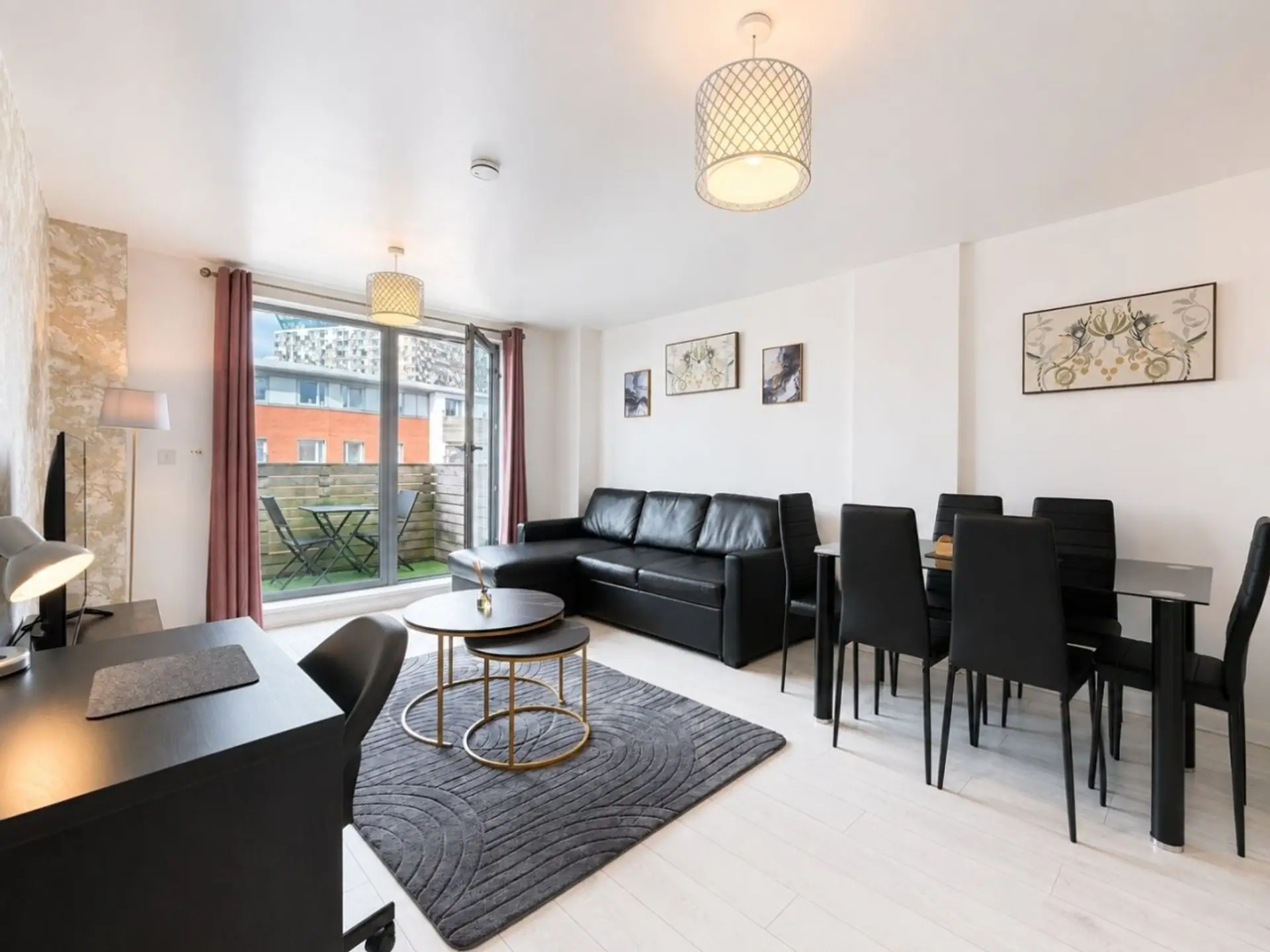 Bright and stylish open-plan living and dining area
