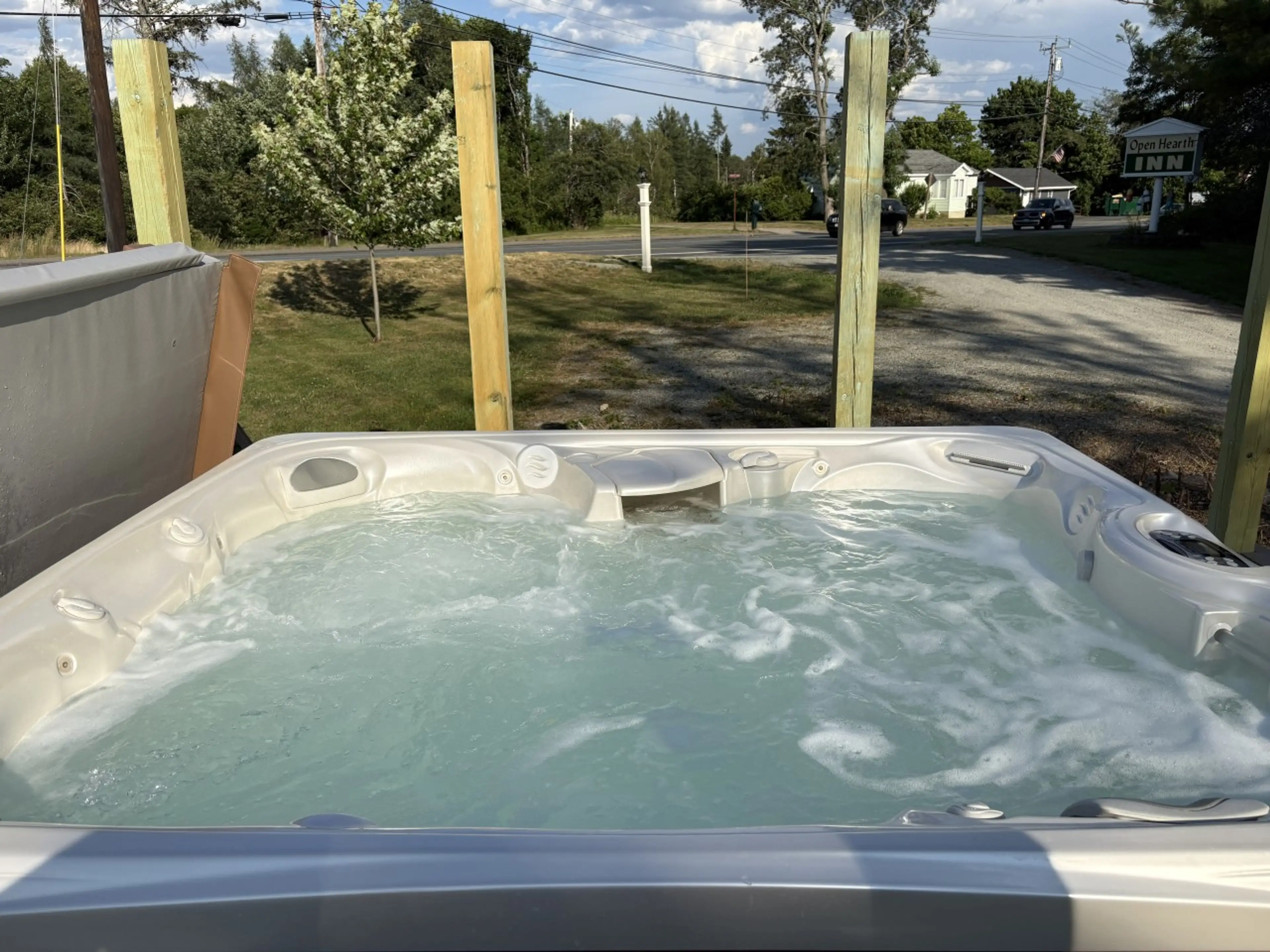 Shared outdoor hot tub