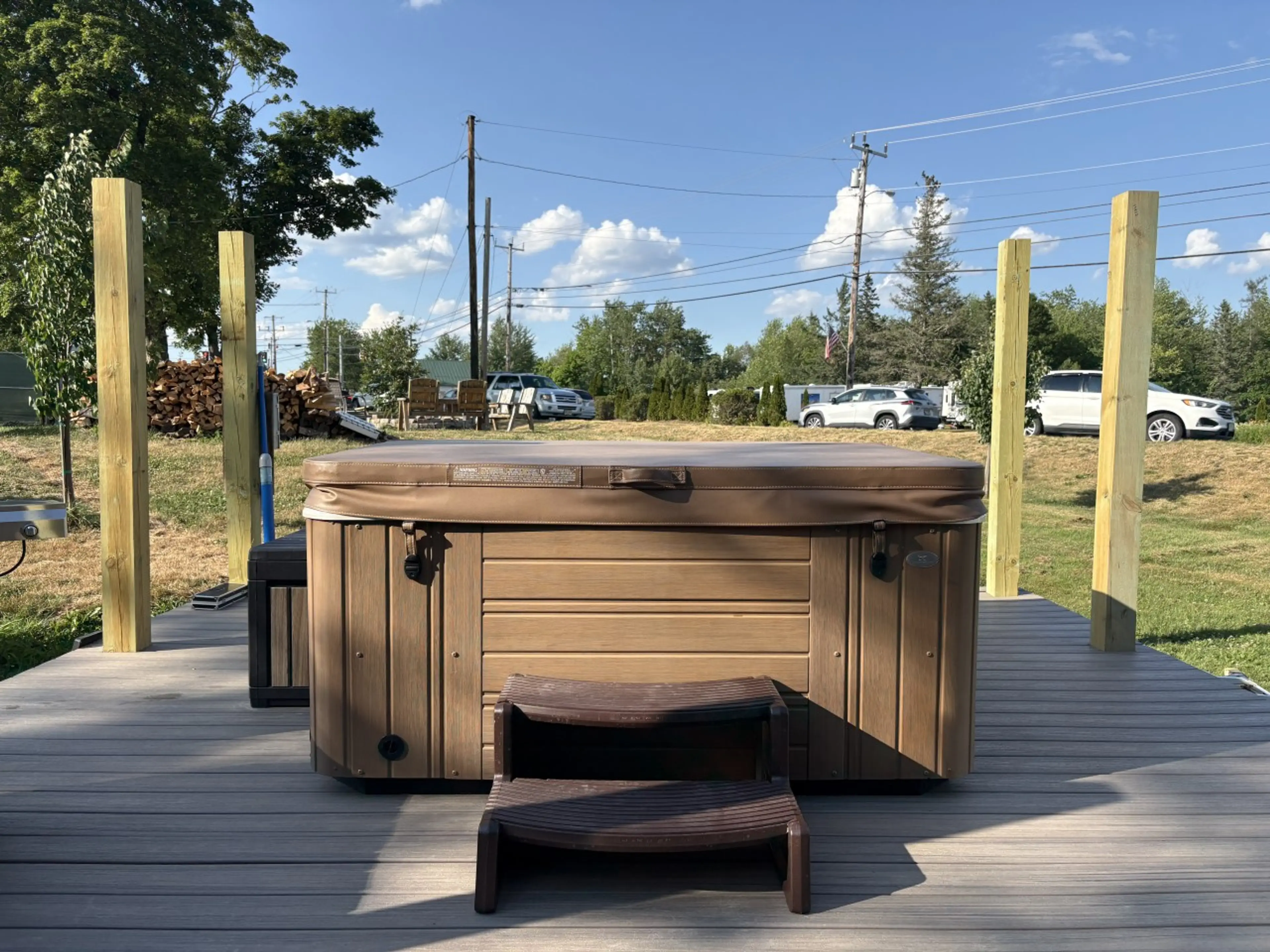 Shared outdoor hot tub