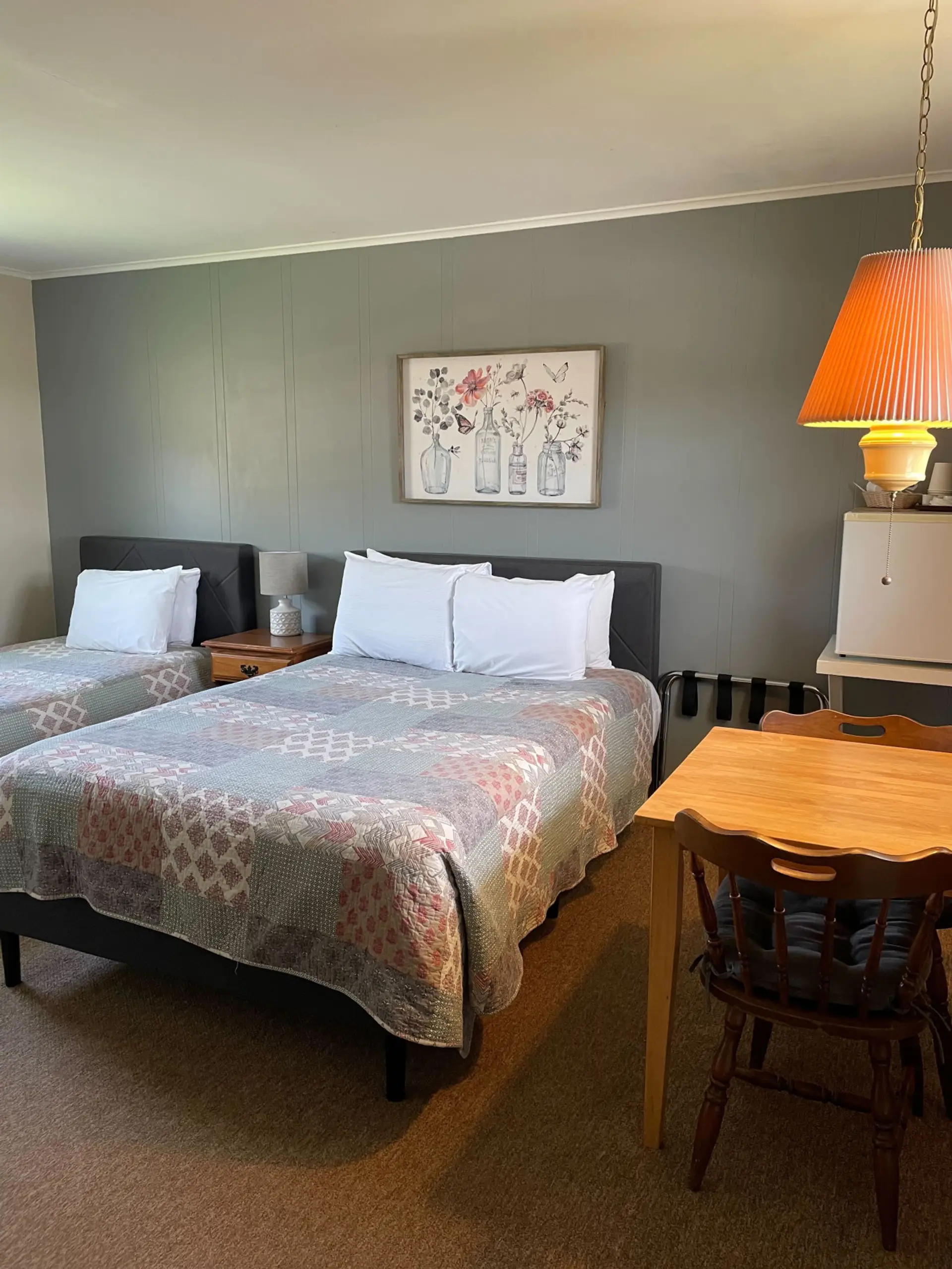 A single and a double bed. Perfect for families!