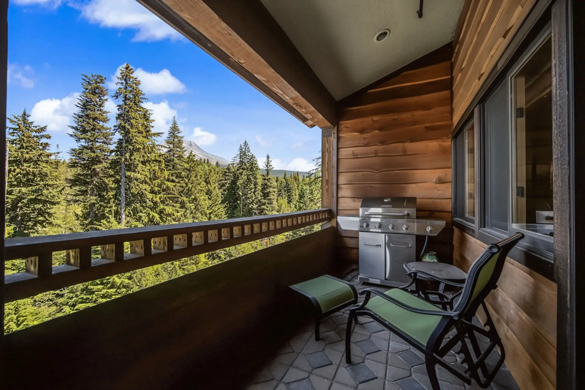 Balcony off of front room and primary king bedroom
