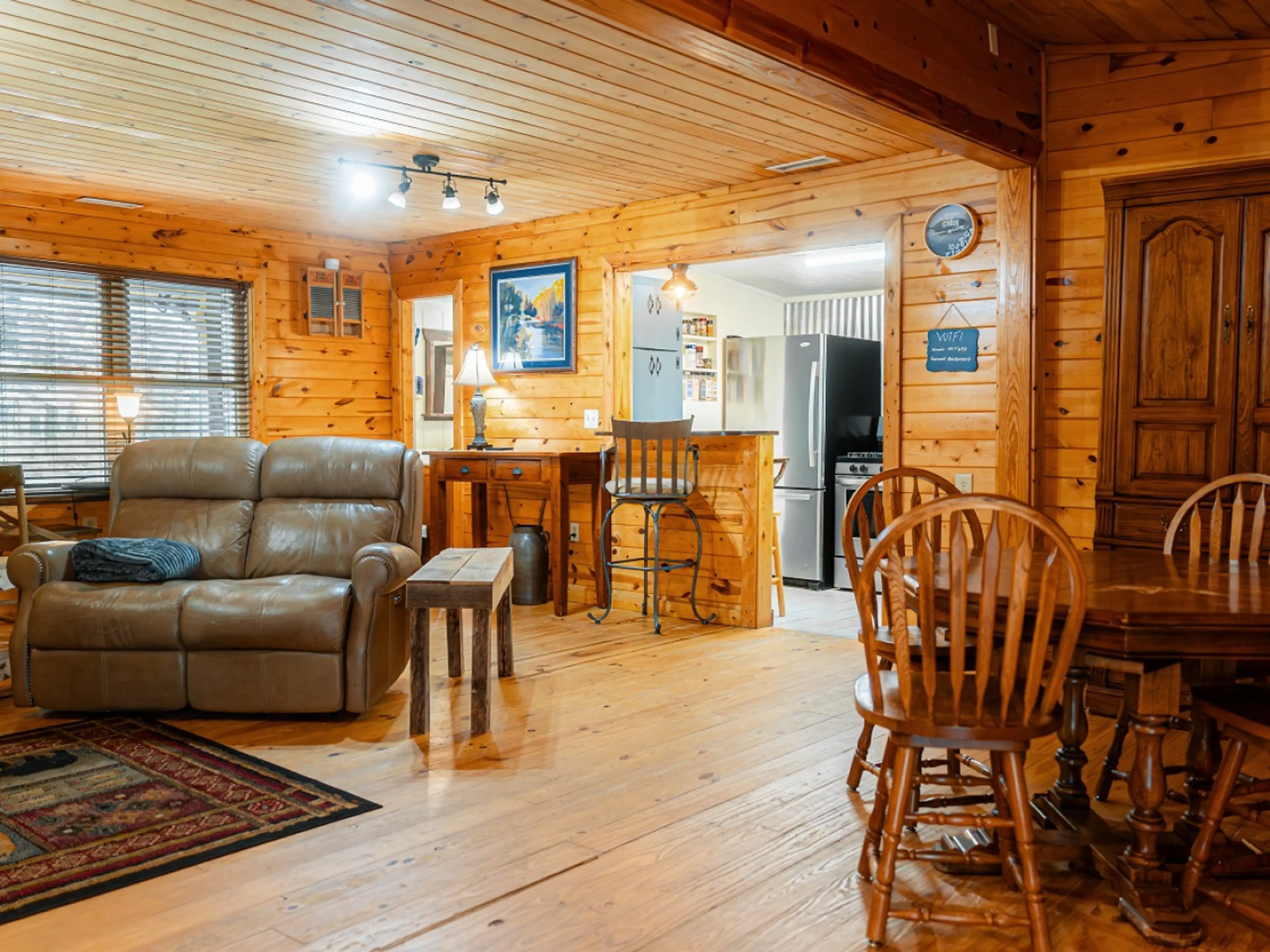 View of Living Room, Dining Area and Kitchen