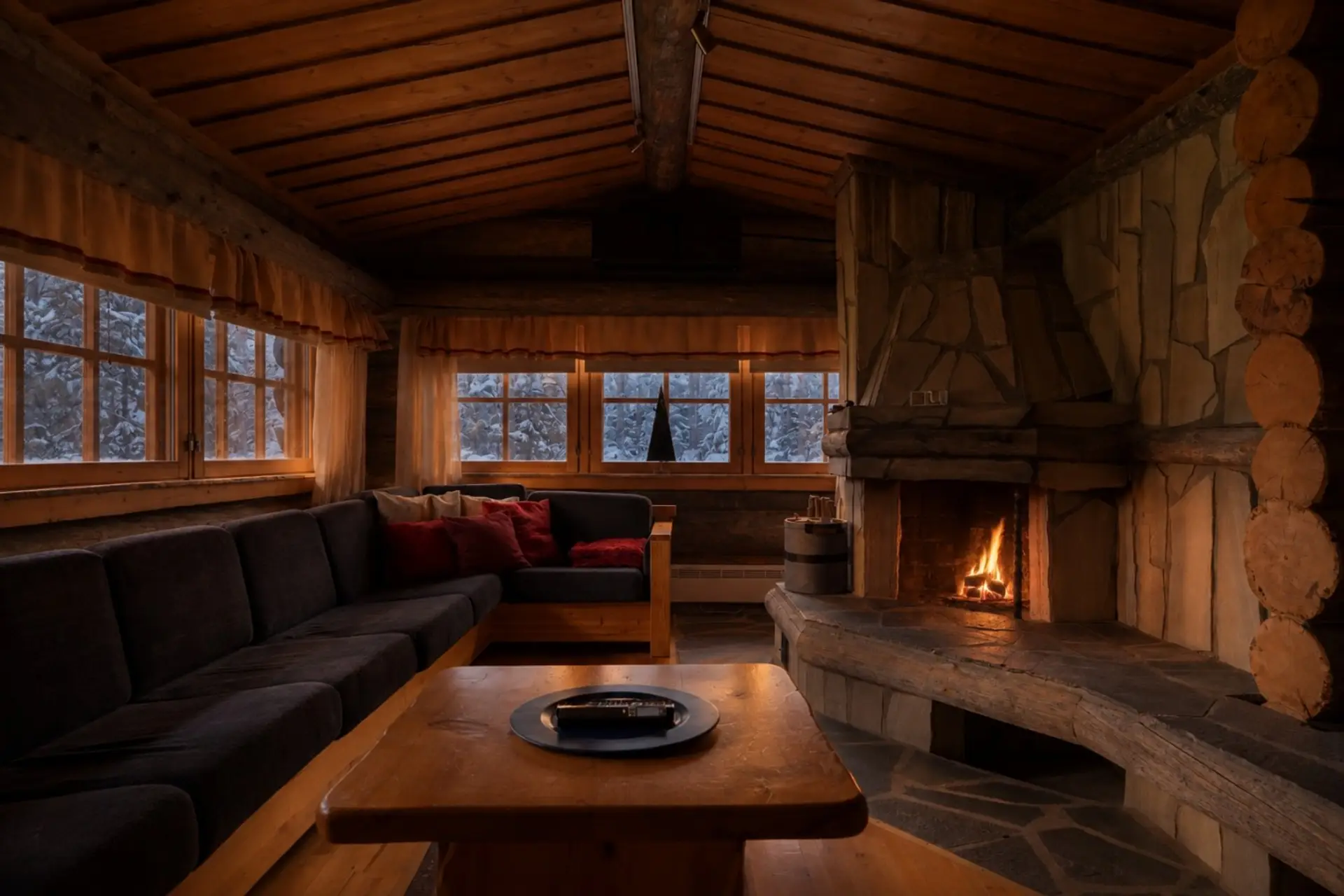 Living room fireplace