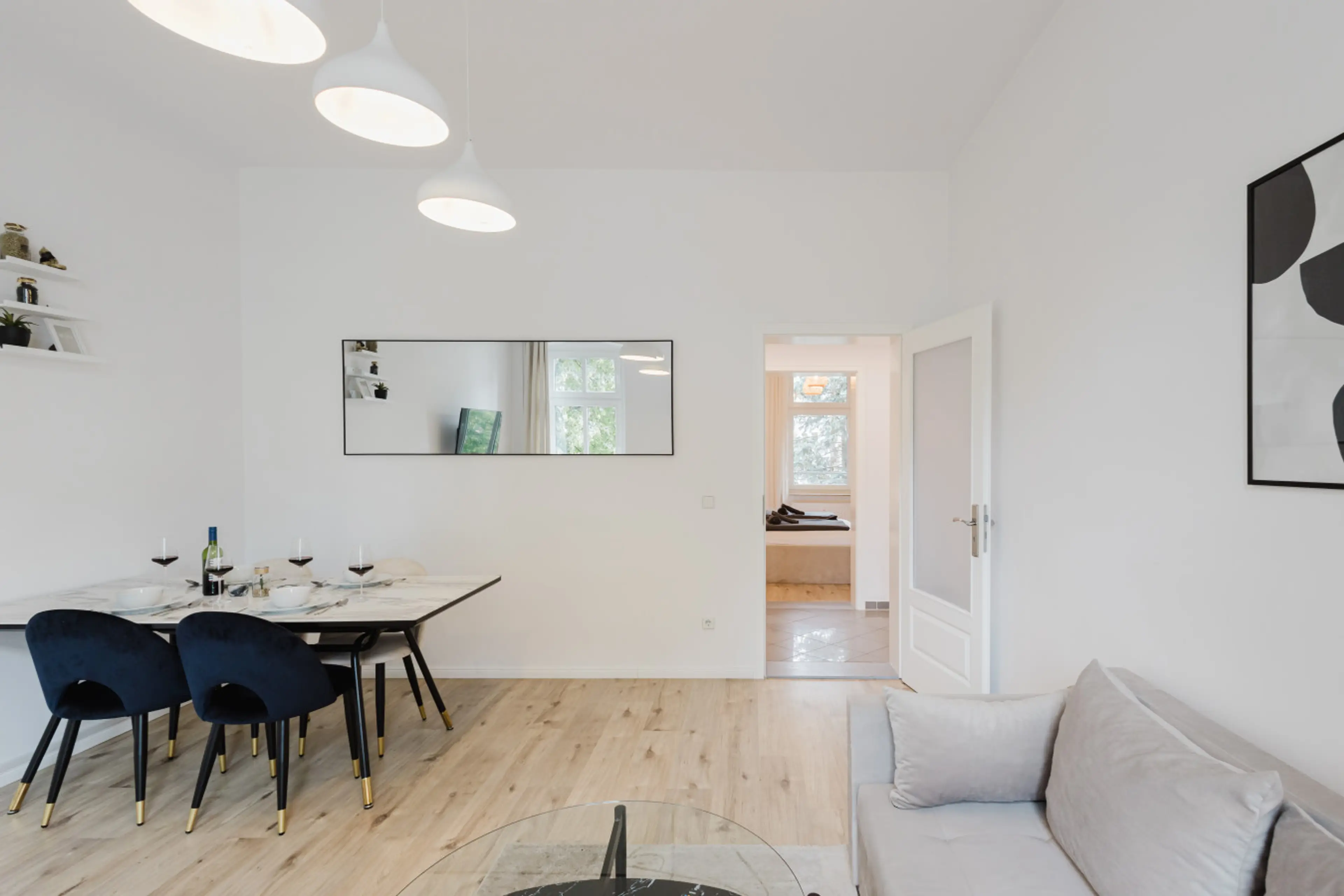 Thoughtfully arranged dining space with modern features and comfortable seating.