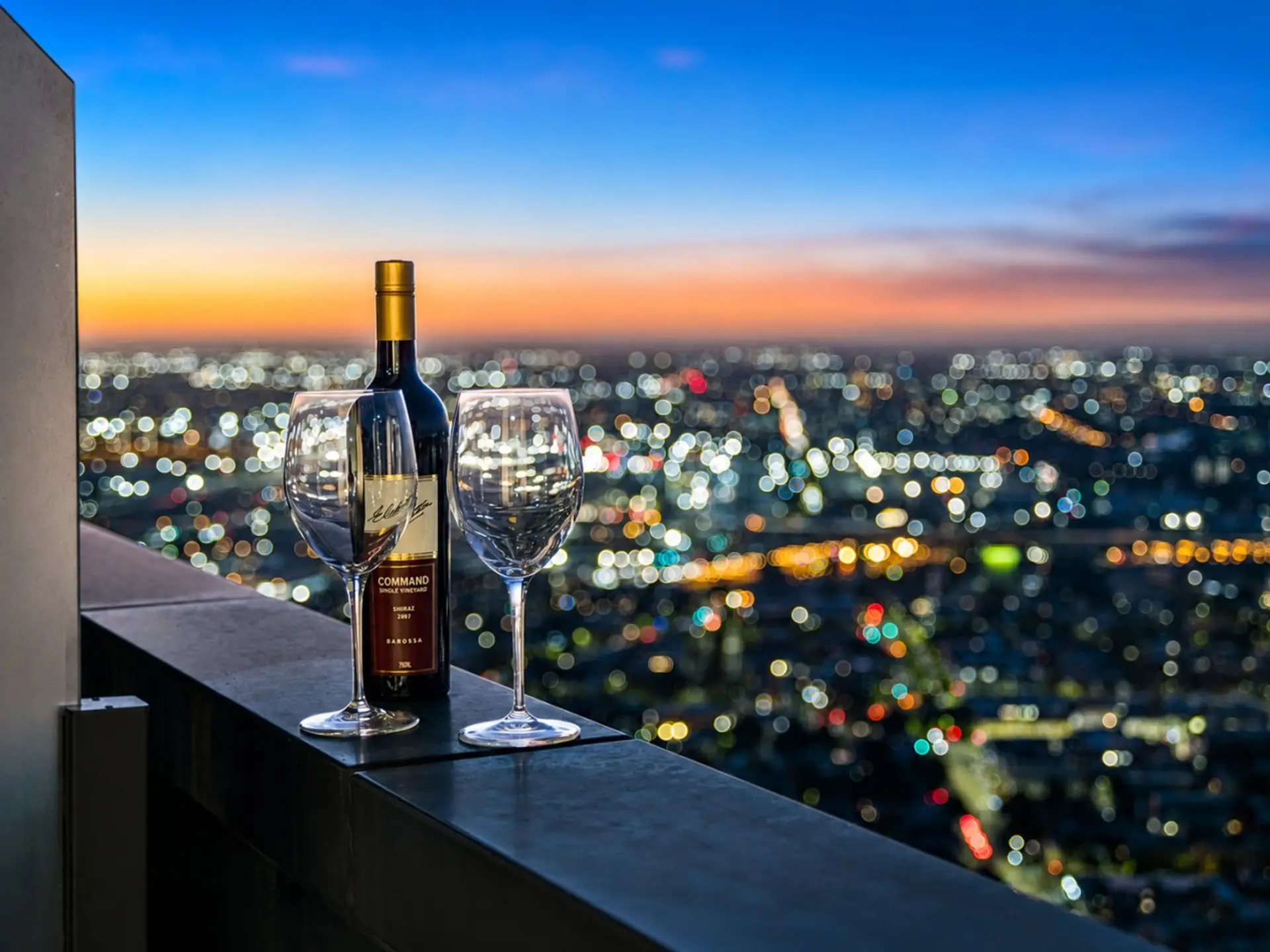An incredible uninterrupted 180 degree skyline view.