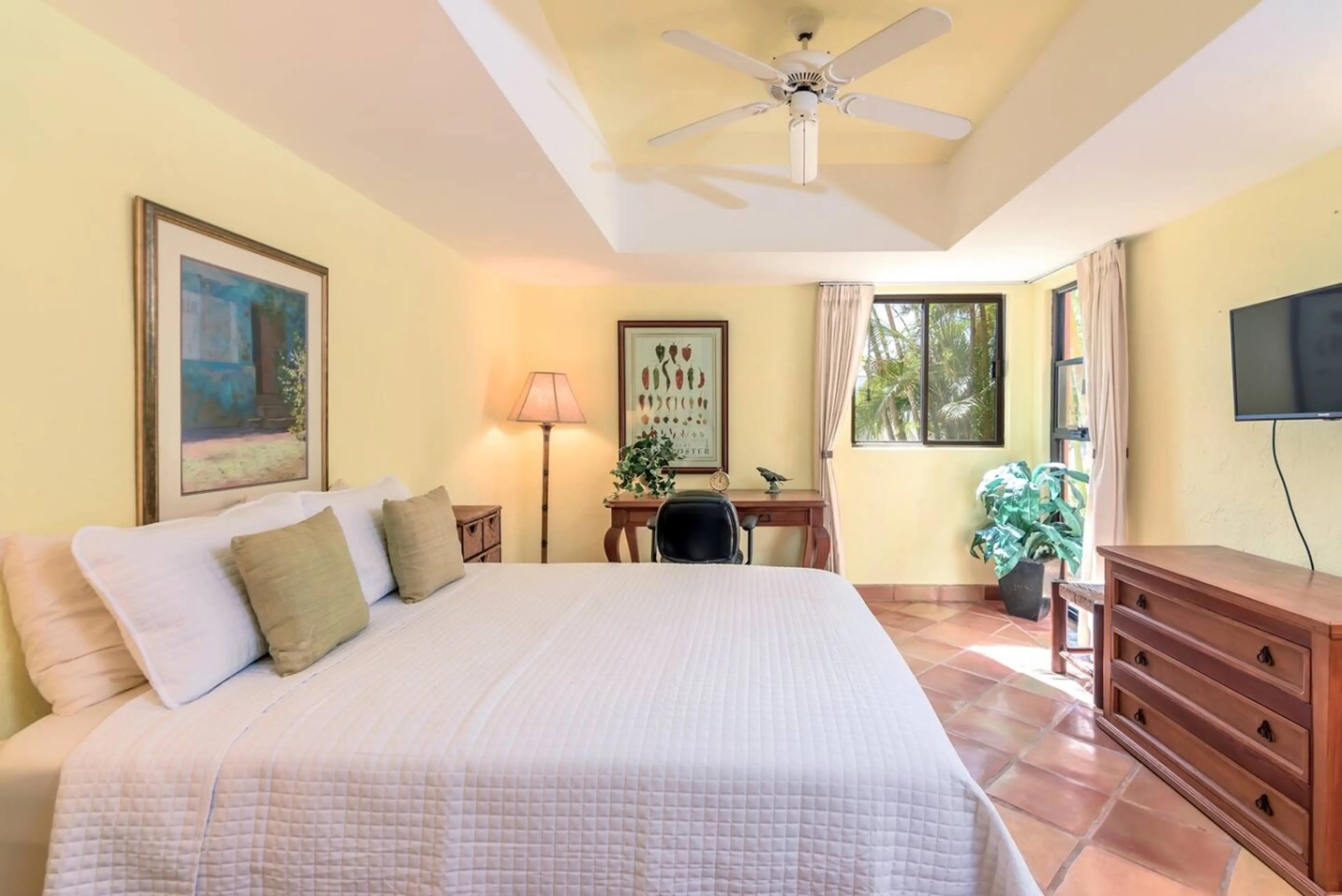 Beautifully furnished room with a calm and cozy ambiance.