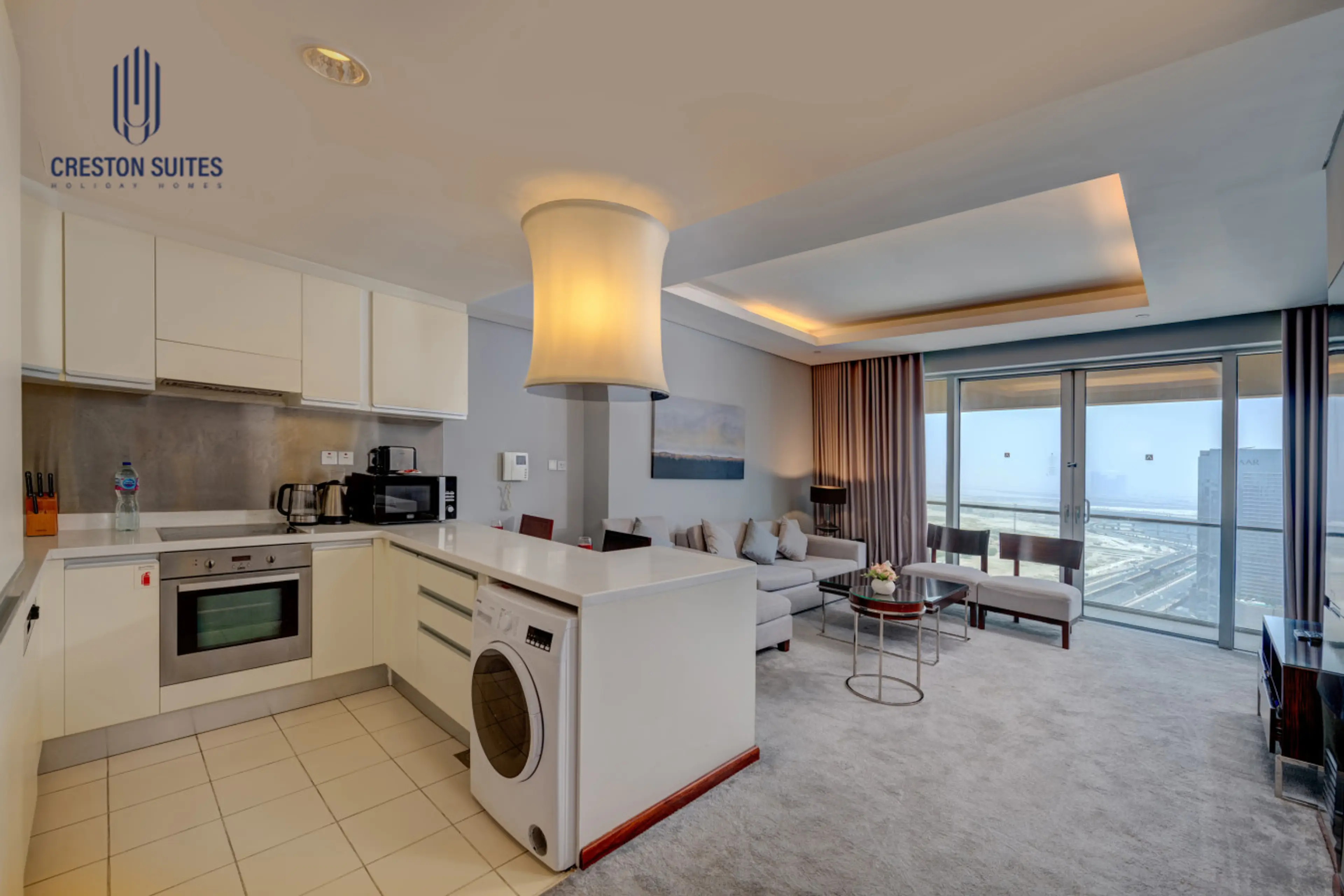 The kitchen and dining area layout and furnishings may vary slightly between rooms, yet each offers a stylish, comfortable, and well-appointed setting for your stay